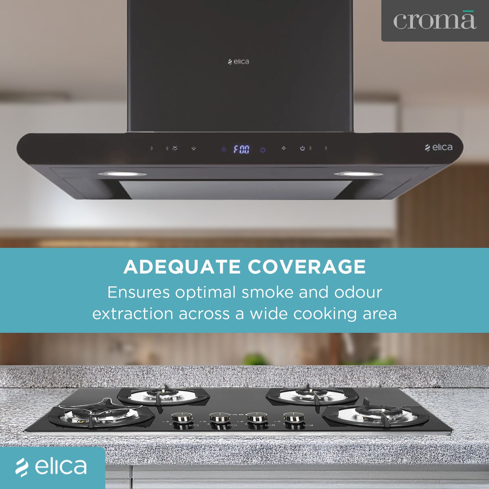 elica ISMART GALAXY EDS LTW 60 NERO 60cm Ducted Wall Mounted Chimney with Motion Sensor (Black)_14