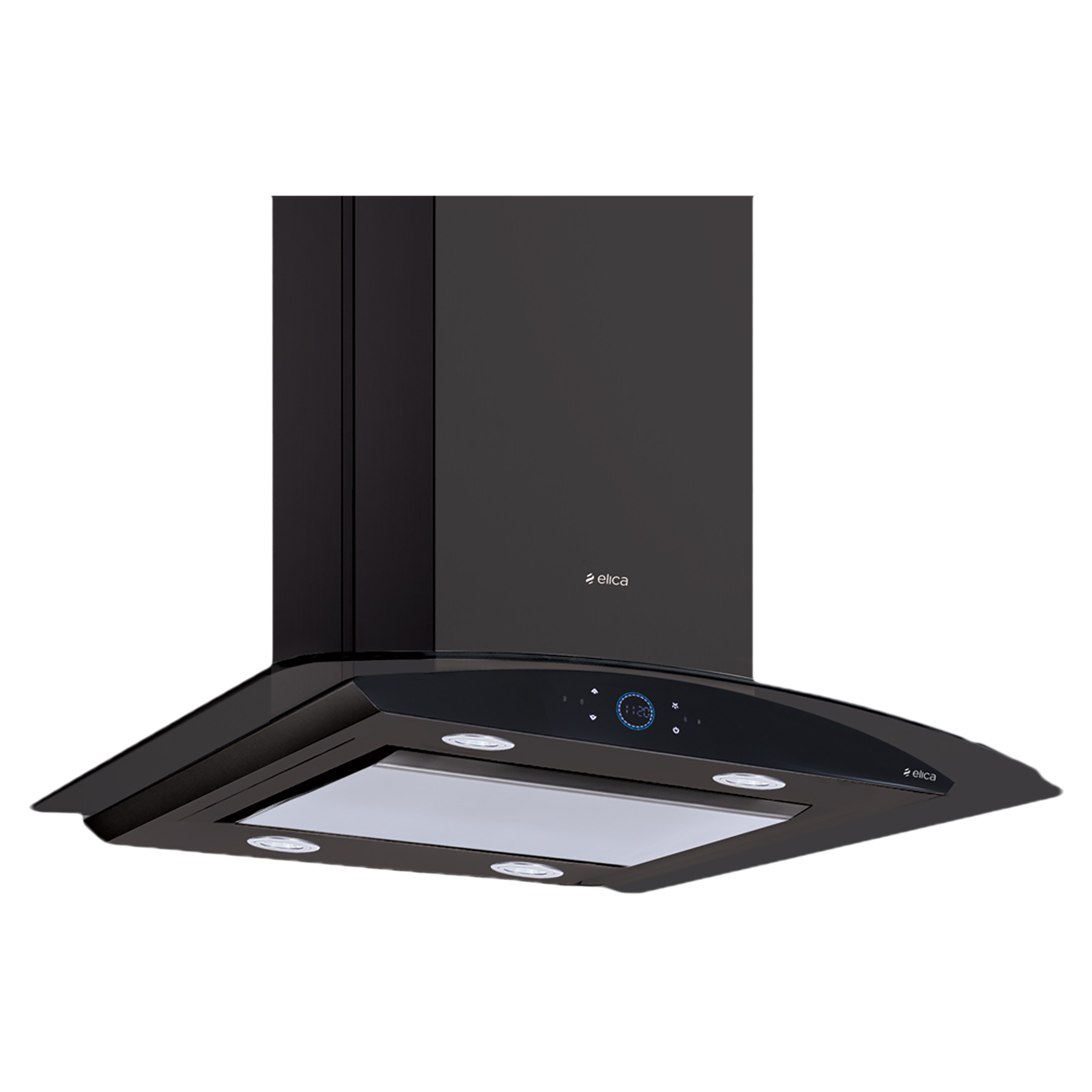 elica ISMART GLACE EDS ISLAND LTW 90 NERO 90cm Ductless Ceiling Mounted Chimney with Motion Sensor (Black)_1