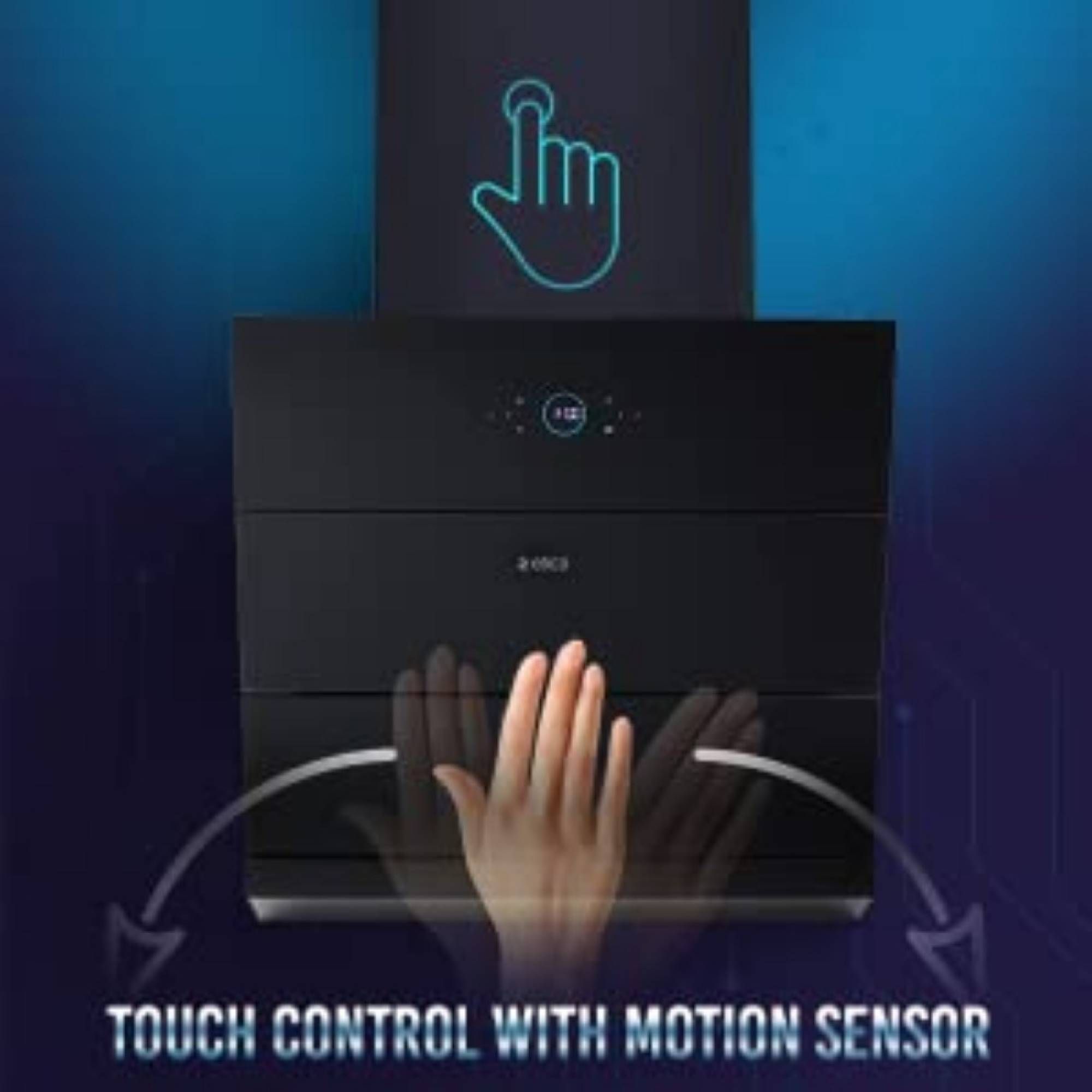 elica ISMART EFL HAC LTW 60 60cm Ductless Auto Clean Ceiling Mounted Chimney with Touch Control Panel (Black)_7