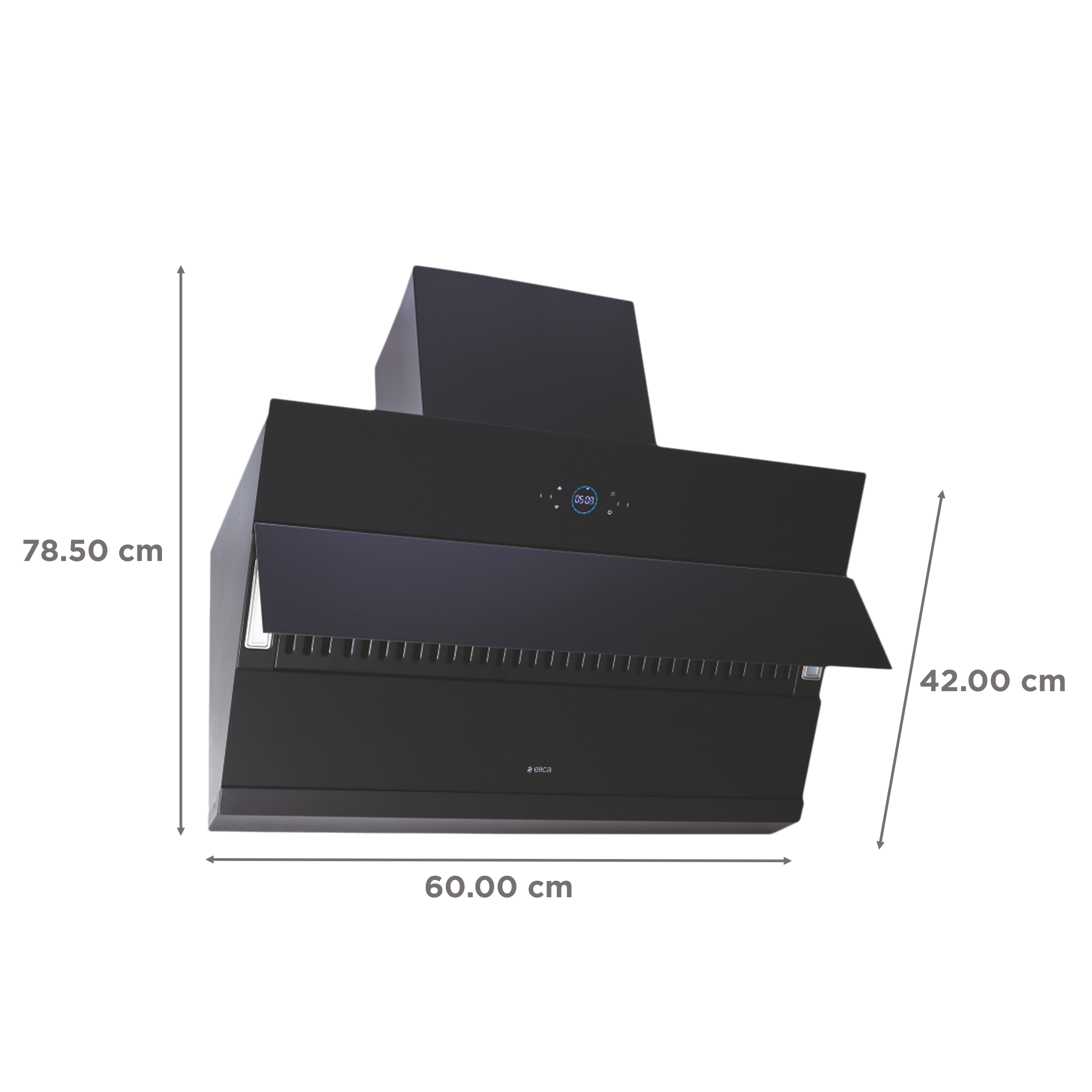 elica ISMART EFL HAC LTW 60 60cm Ductless Auto Clean Ceiling Mounted Chimney with Touch Control Panel (Black)_2
