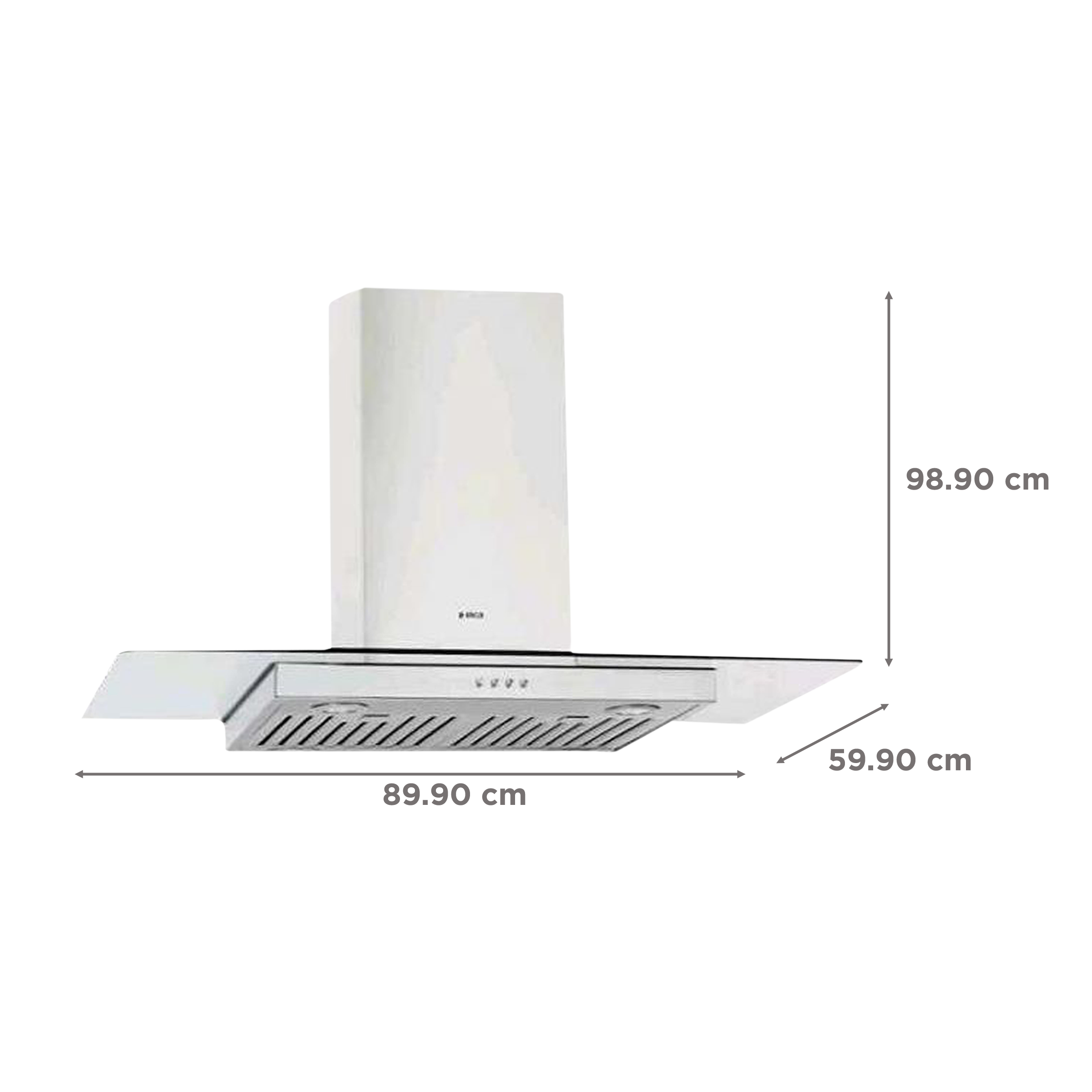 elica FLAT GLASS ISLAND ETB PLUS LTW 90 90cm 1220m3/hr Ducted Ceiling Mounted Chimney with LED Lamp (Black)_2