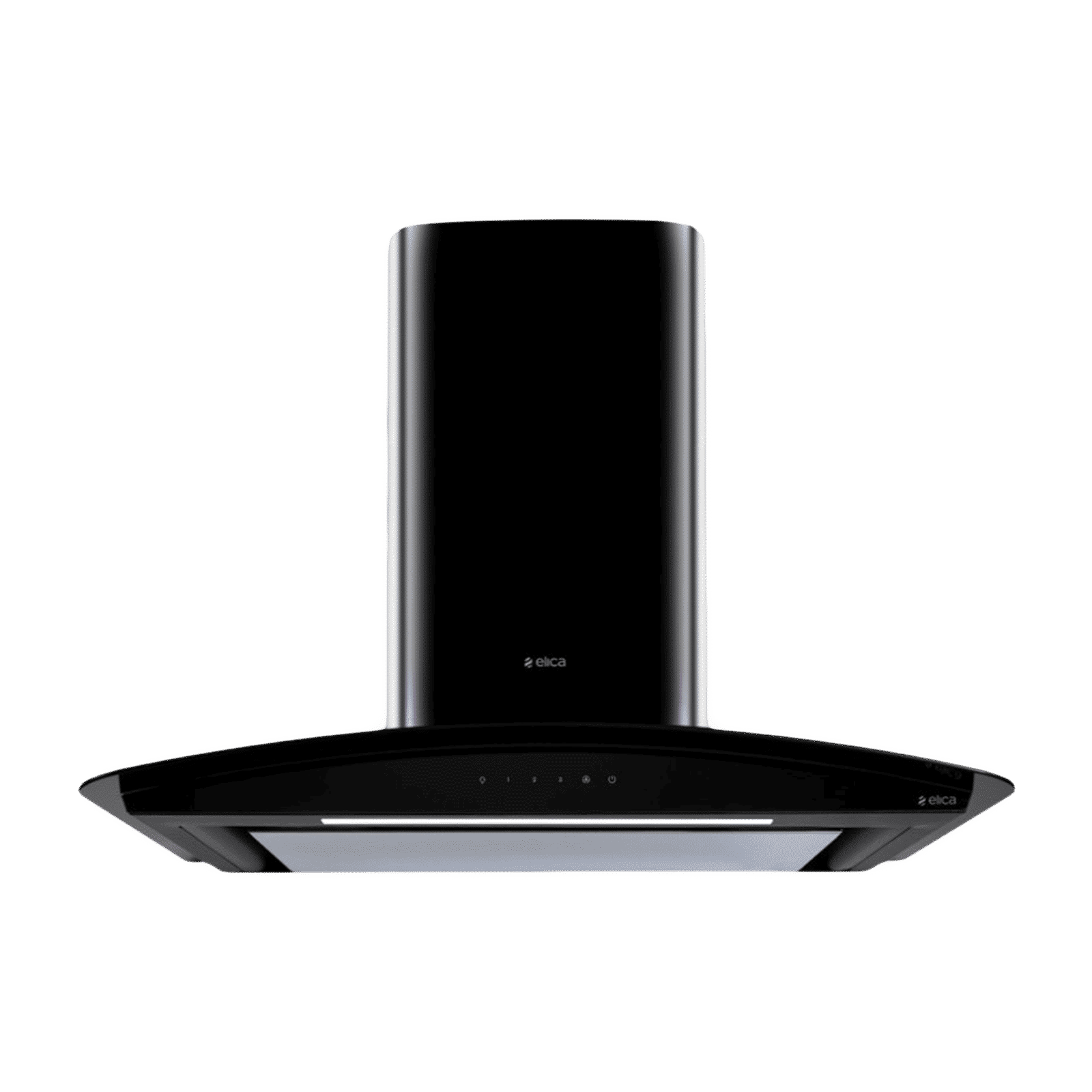 elica GLACE EDS PLUS HE LTW 90 BK T4V LED 90cm 1220m3/hr Ducted Wall Mounted Chimney with Touch Control Panel (Black)_1