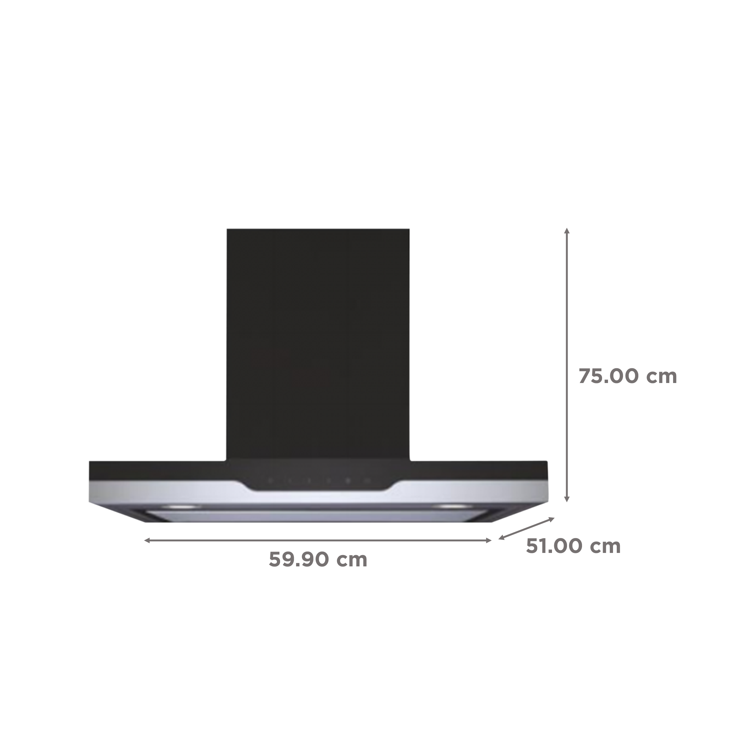 elica METEORITE EDS HE LTW 60 NERO T4V L 60cm 1010m3/hr Ducted Wall Mounted Chimney with EDS Technology (Black)_2