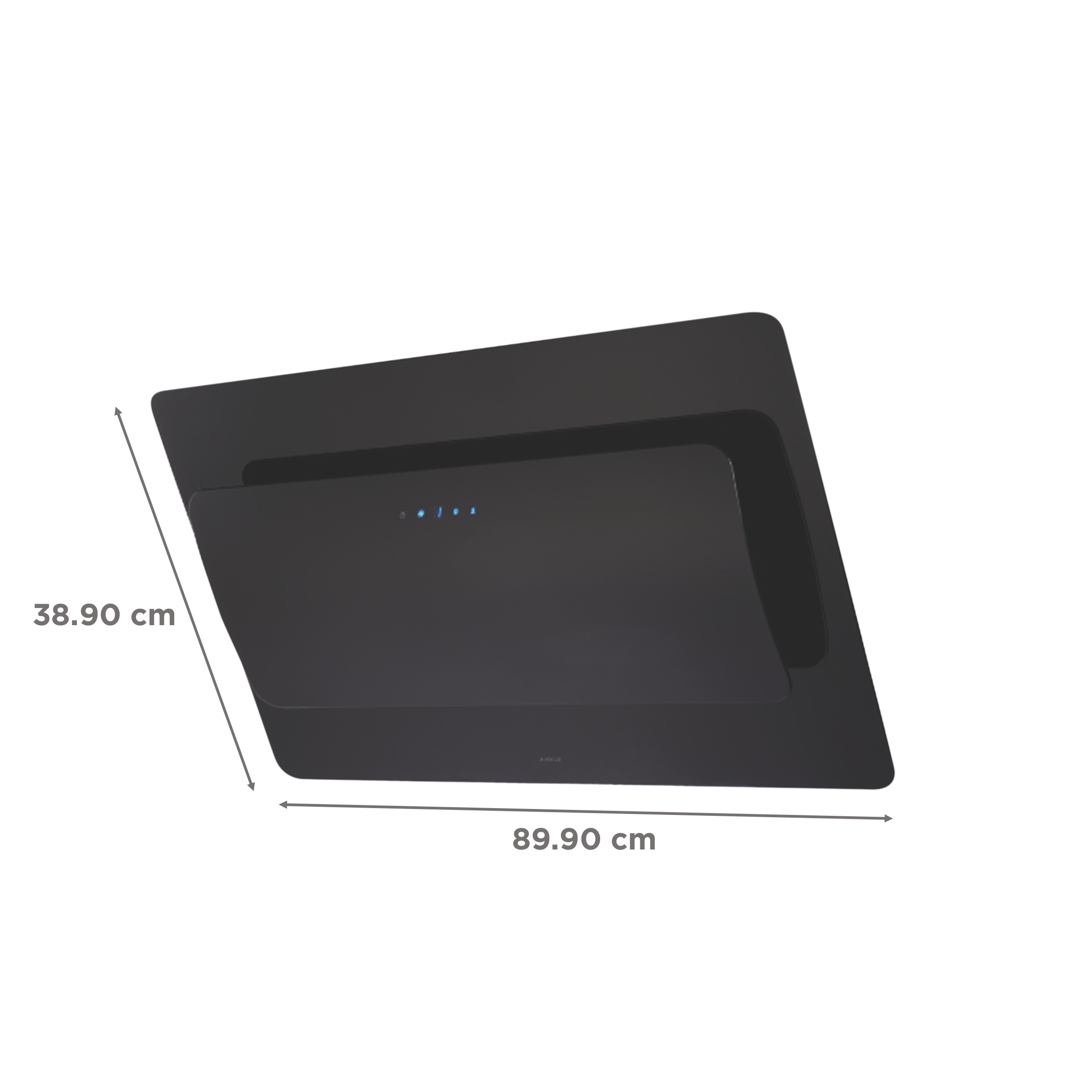 elica EFL GRACEFUL HE LTW 90 BK TC3V LED 90cm 1425m3/hr Ducted Wall Mounted Chimney with LED Lamp (Black)_2