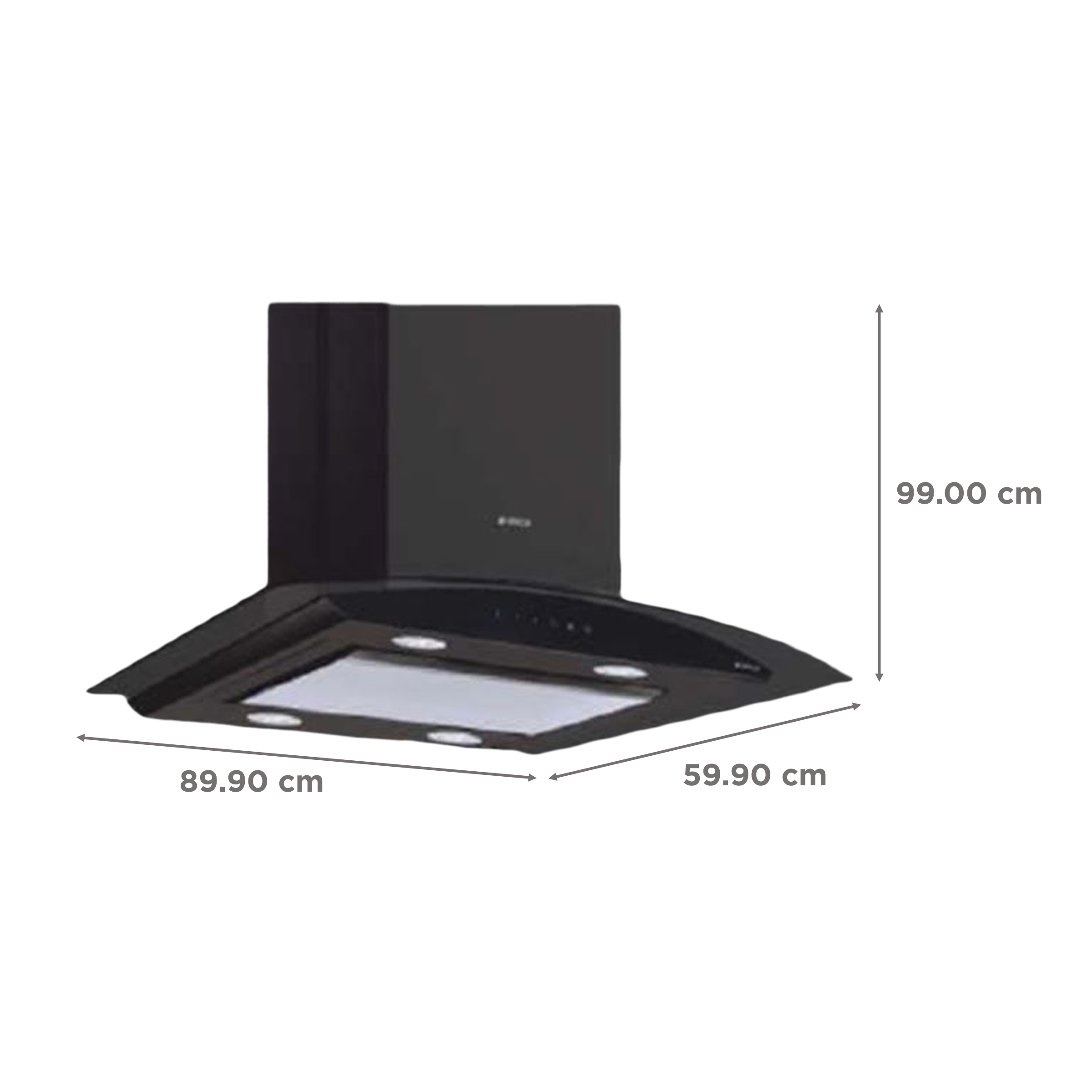 elica GLACE EDS PLUS HE LTW 90 NE 90cm 1220m3/hr Ducted Ceiling Mounted Chimney with User Friendly Operation (Black)_2