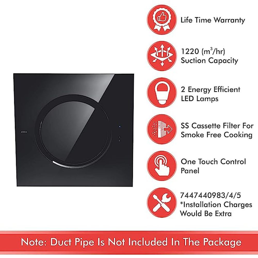 elica OM ETB HE LTW 60 BK TOUCH LED 60cm 1220m3/hr Ducted Wall Mounted Chimney with Touch Control Panel (Black)_4