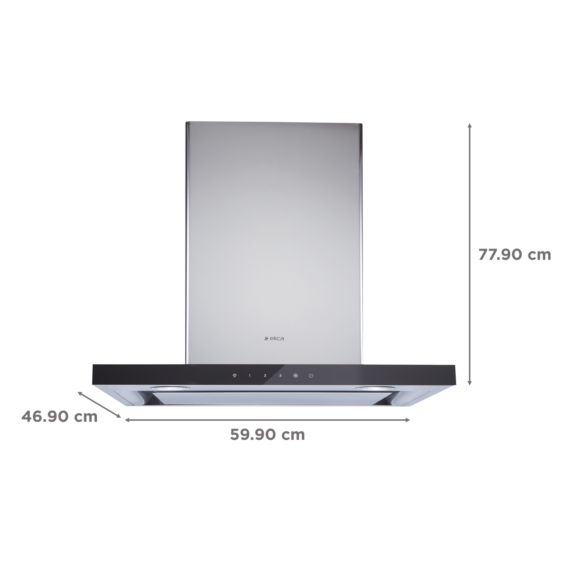 elica SPOT H4 EDS HE LTW 60 T4V LED 60cm 1010m3/hr Ducted Wall Mounted Chimney with Deep Silence Technology (Black)_2