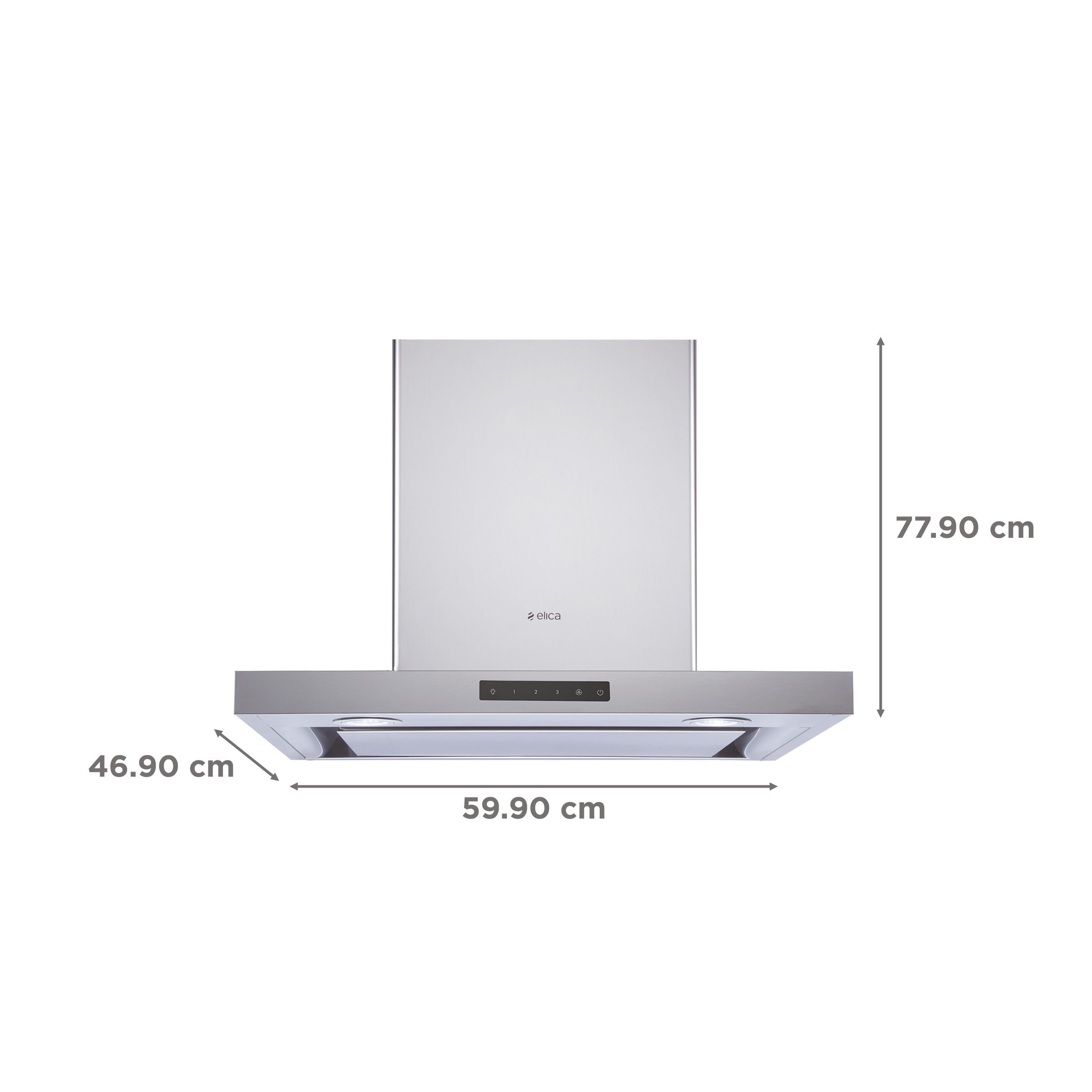 elica SPOT H4 TRIM EDS HE LTW 60 T4V LED 60cm 1010m3/hr Ducted Wall Mounted Chimney with Low Noise (Black)_2