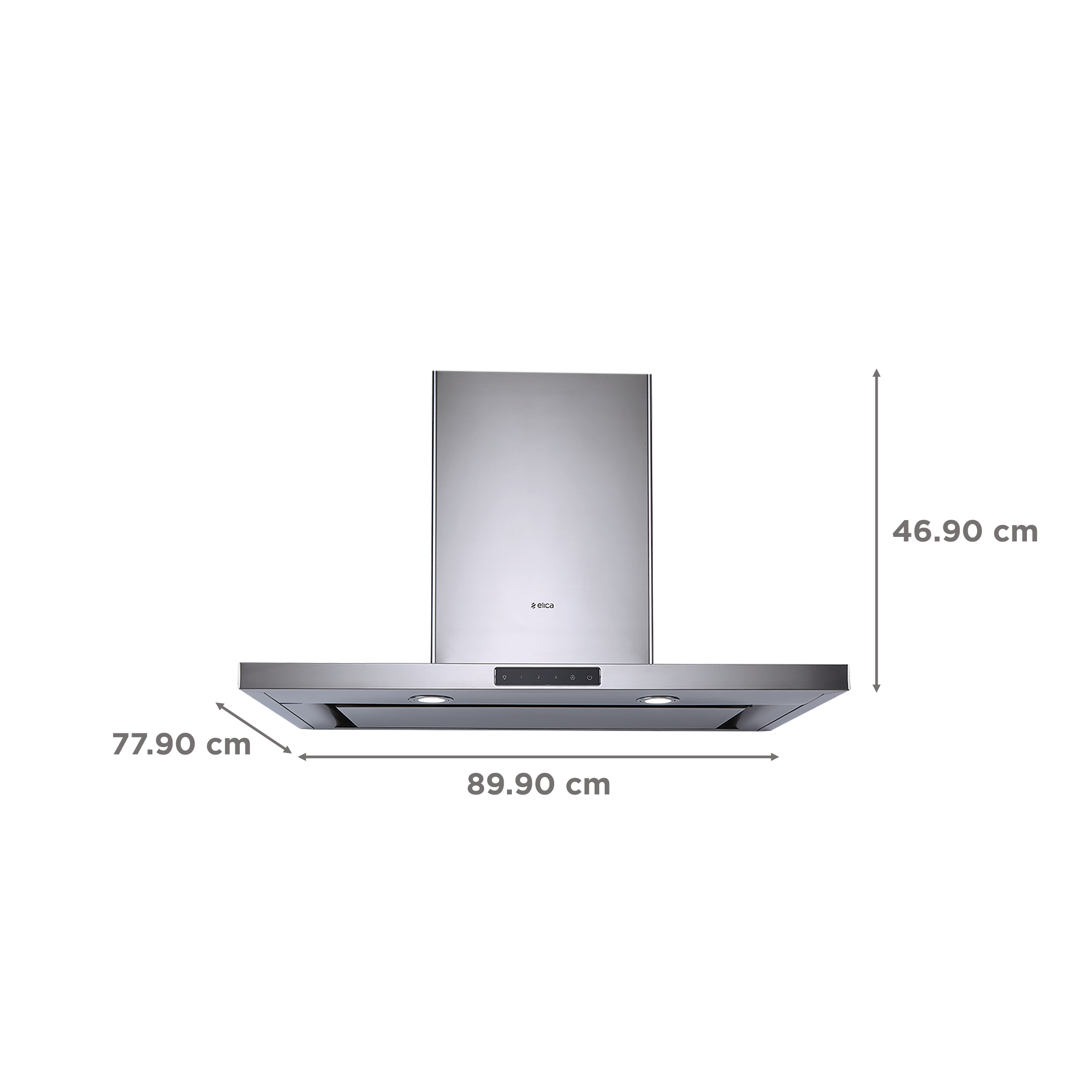 elica SPOT H4 TRIM EDS HE LTW 90 T4V LED 90cm 1010m3/hr Ducted Wall Mounted Chimney with Deep Silence Technology (Black)_2