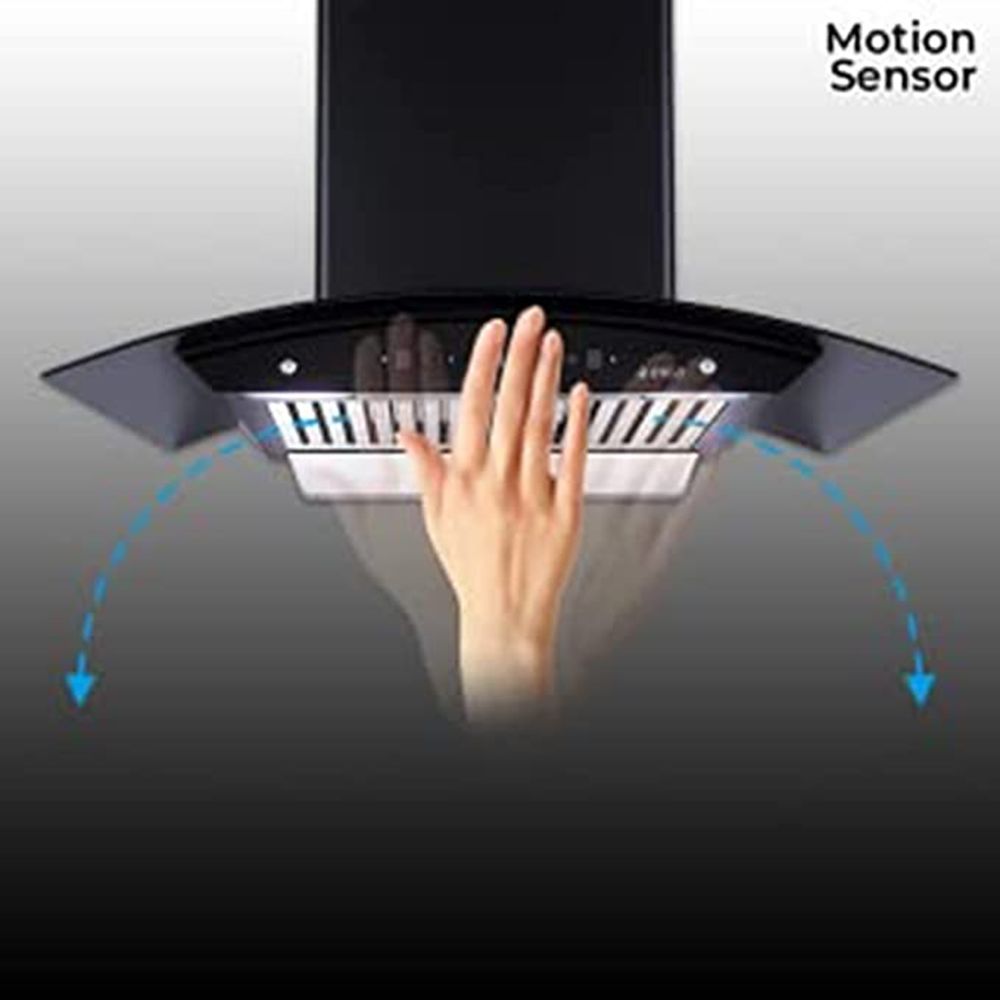 elica WDBF 906 HAC MS NERO 90cm 1200m3/hr Ducted Auto Clean Wall Mounted Chimney with Touch Control Panel (Matt Black)_4