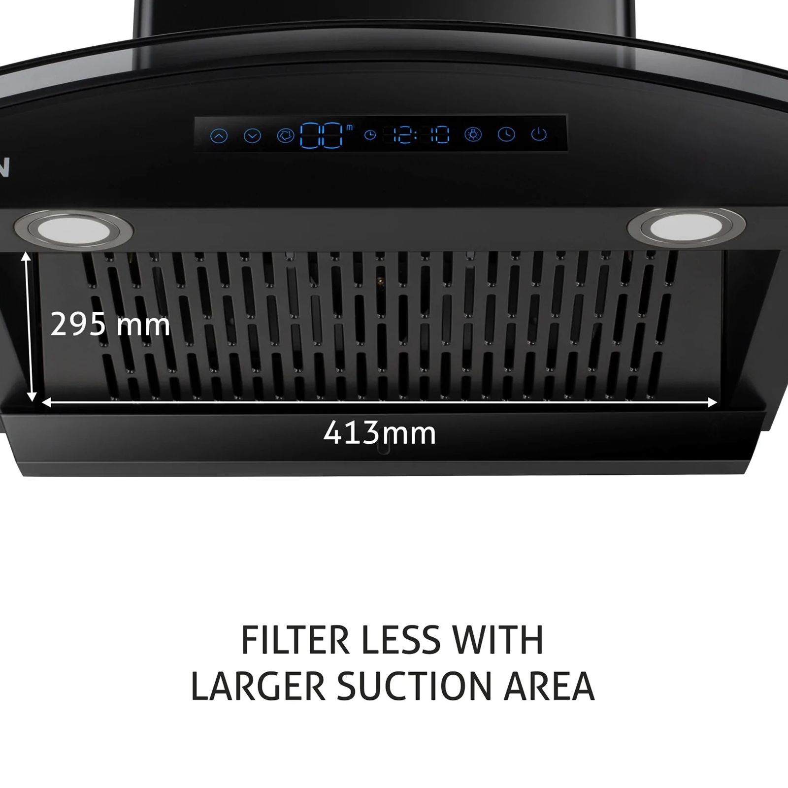 GLEN 6069 BL BLDC 60cm 1400m3/hr Ducted Auto Clean Wall Mounted Chimney with Touch Control Panel (Black)_7