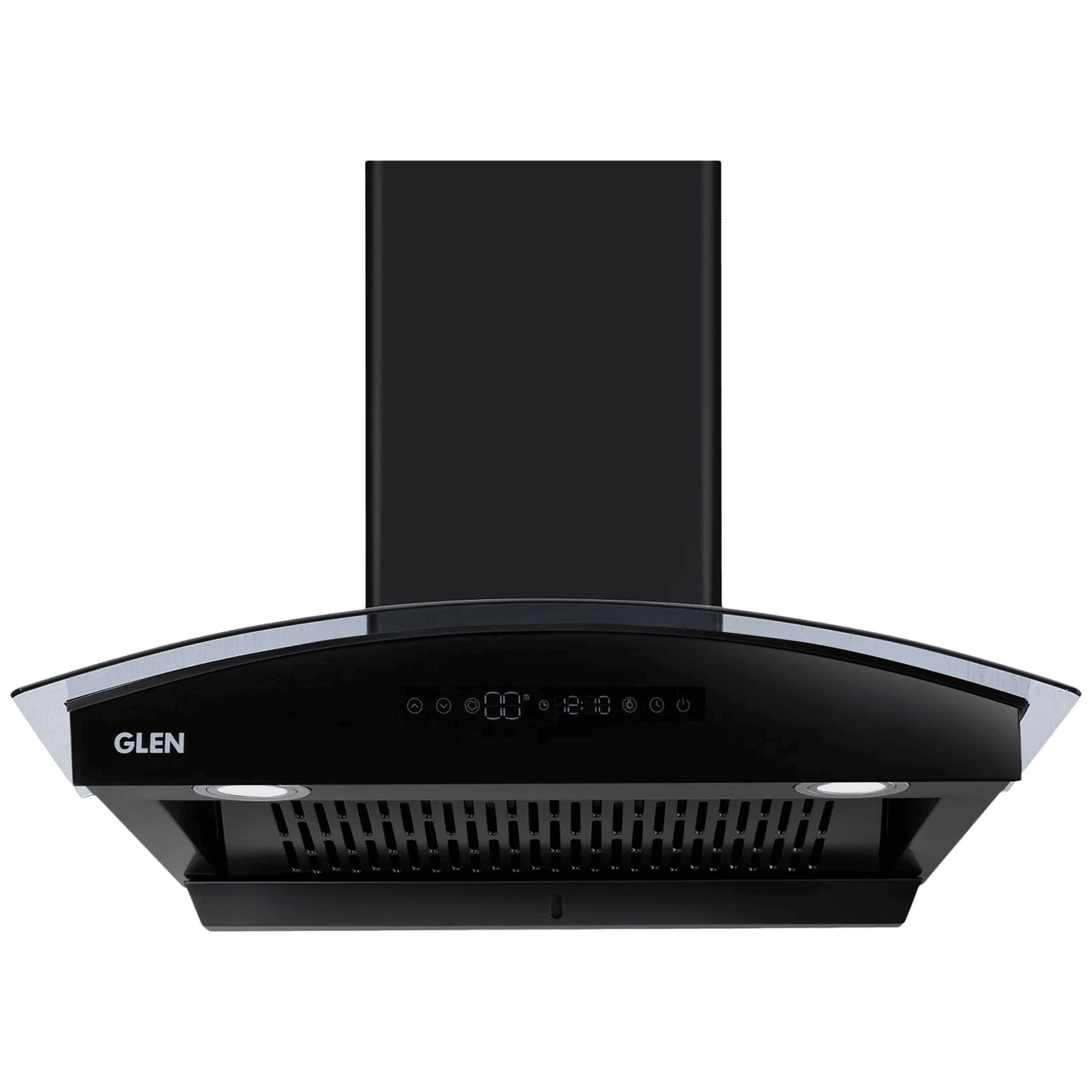 GLEN 6069 BL BLDC 90cm 1400m3/hr Ducted Auto Clean Wall Mounted Chimney with Touch Control Panel (Black)_1