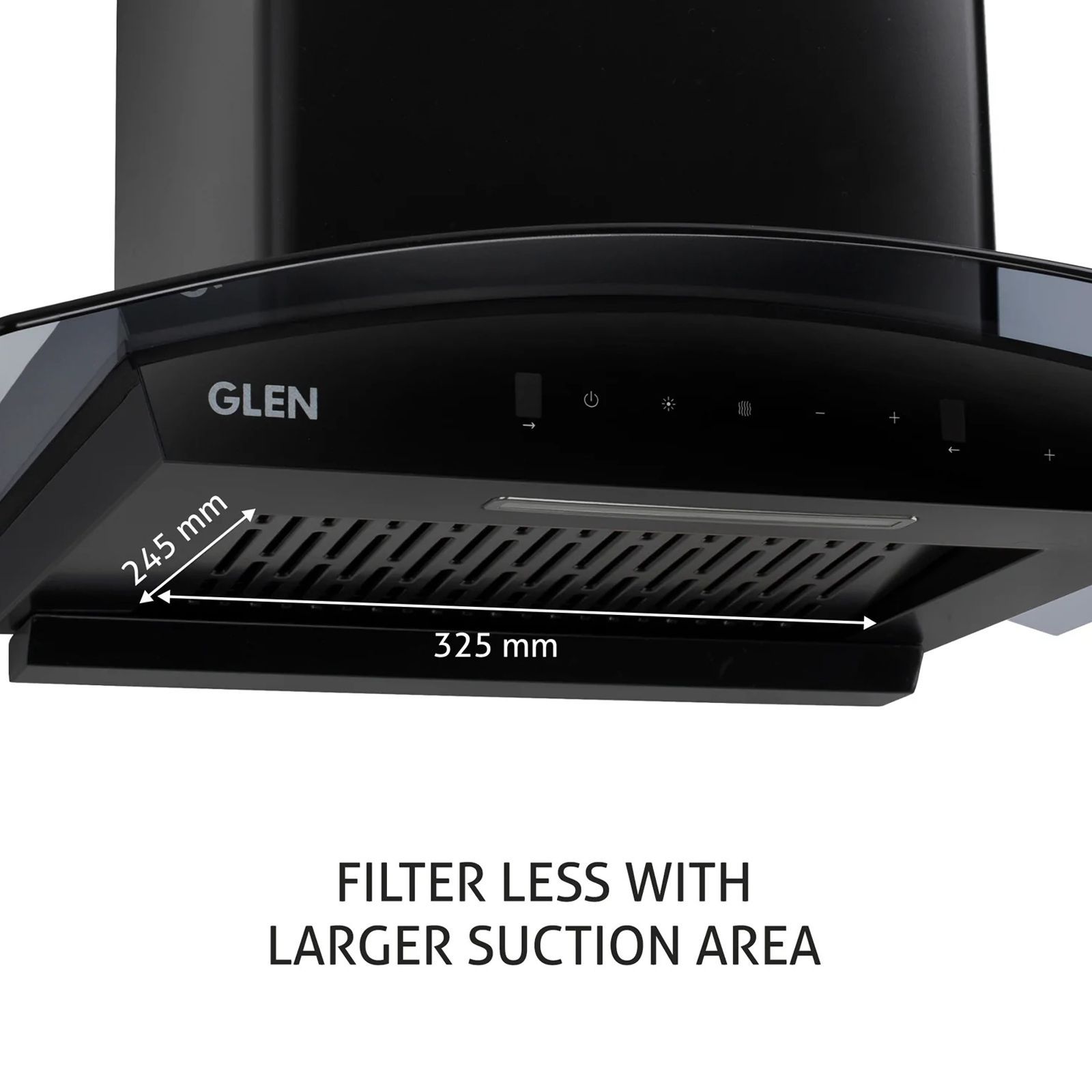 GLEN 6071 BL BLDC 60cm 1200m3/hr Ducted Auto Clean Wall Mounted Chimney with Touch Control Panel (Black)_6
