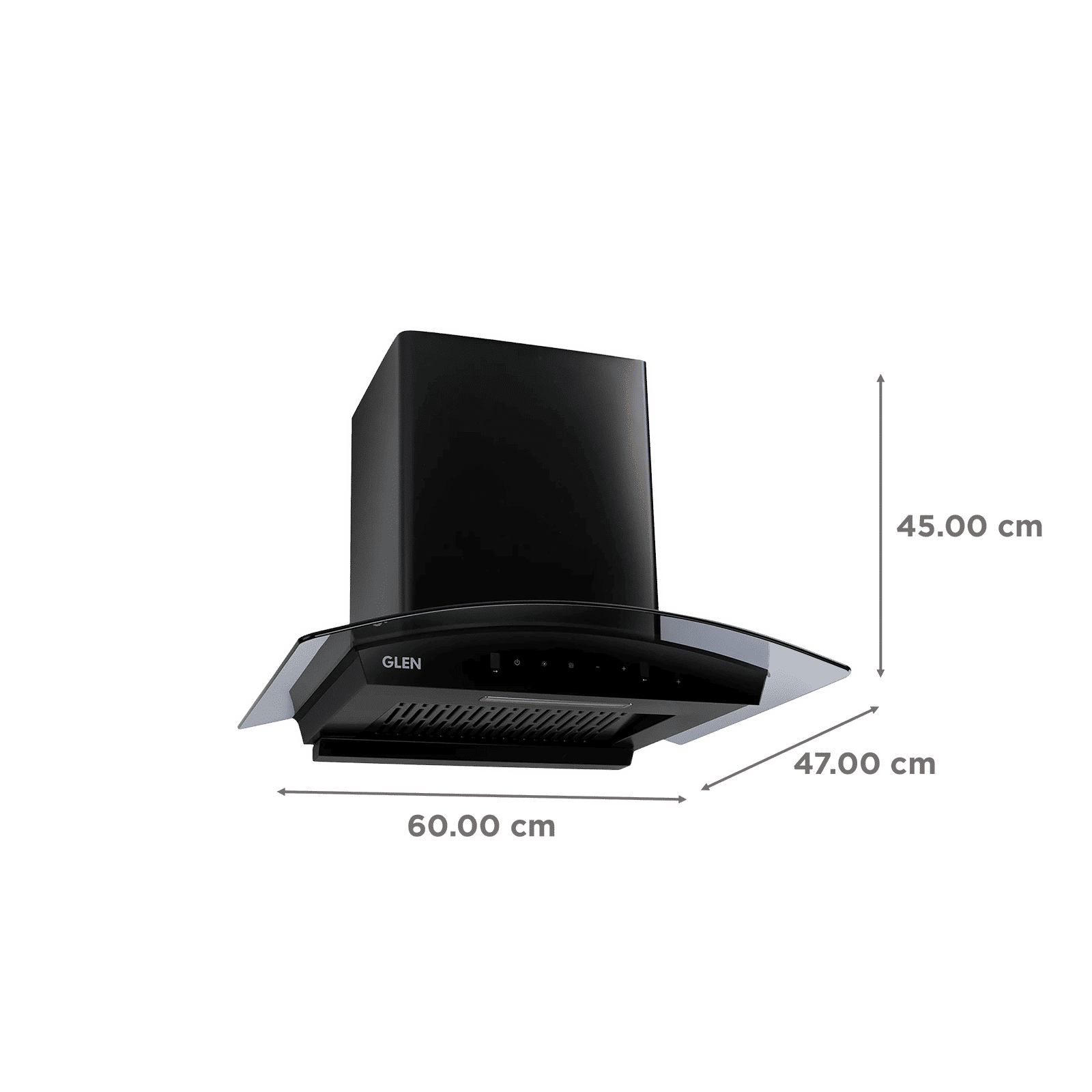 GLEN 6071 BL BLDC 60cm 1200m3/hr Ducted Auto Clean Wall Mounted Chimney with Touch Control Panel (Black)_2