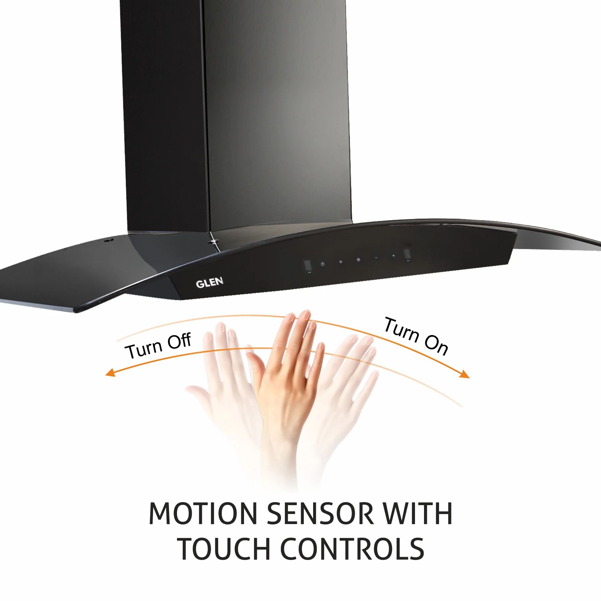 GLEN 6071 BL BLDC 90cm 1200m3/hr Ductless Auto Clean Wall Mounted Chimney with Touch Control Panel (Black)_11