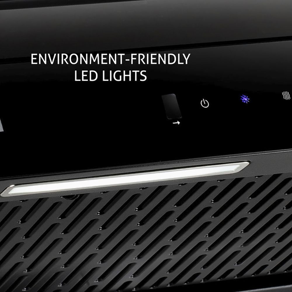 GLEN 6059 BL 90cm 1200m3/hr Ducted Auto Clean Wall Mounted Chimney with Touch Control Panel (Black)_5