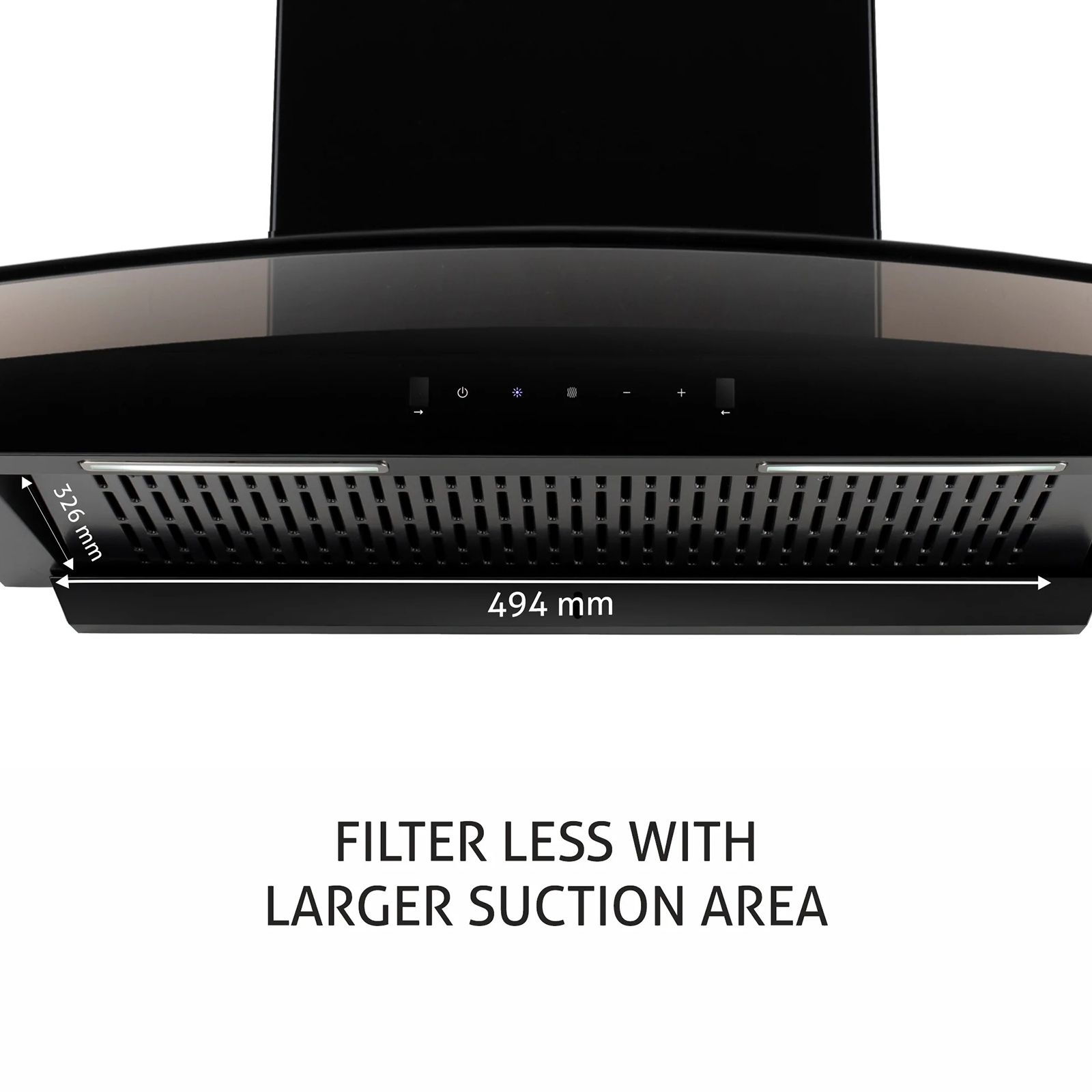 GLEN 6059 BL 90cm 1200m3/hr Ducted Auto Clean Wall Mounted Chimney with Touch Control Panel (Black)_12