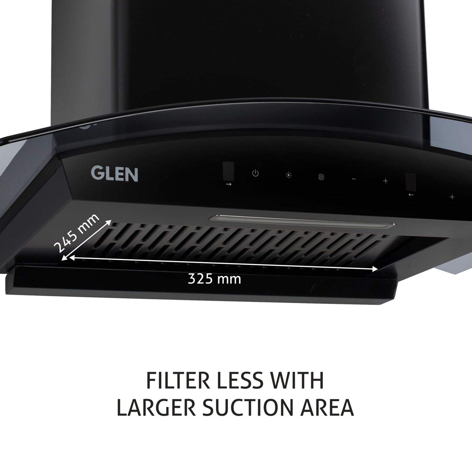 GLEN 6059 BL 90cm 1200m3/hr Ducted Auto Clean Wall Mounted Chimney with Touch Control Panel (Black)_14