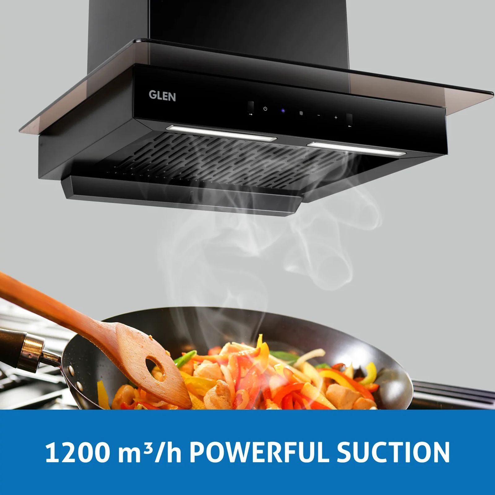 GLEN 6062 BL 60cm 1200m3/hr Ducted Auto Clean Wall Mounted Chimney with Touch Control Panel (Black)_10