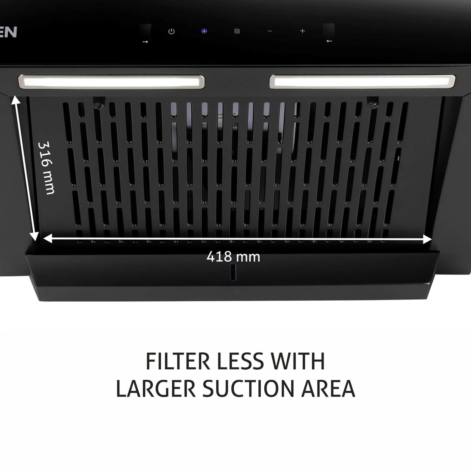 GLEN 6062 BL 60cm 1200m3/hr Ducted Auto Clean Wall Mounted Chimney with Touch Control Panel (Black)_15