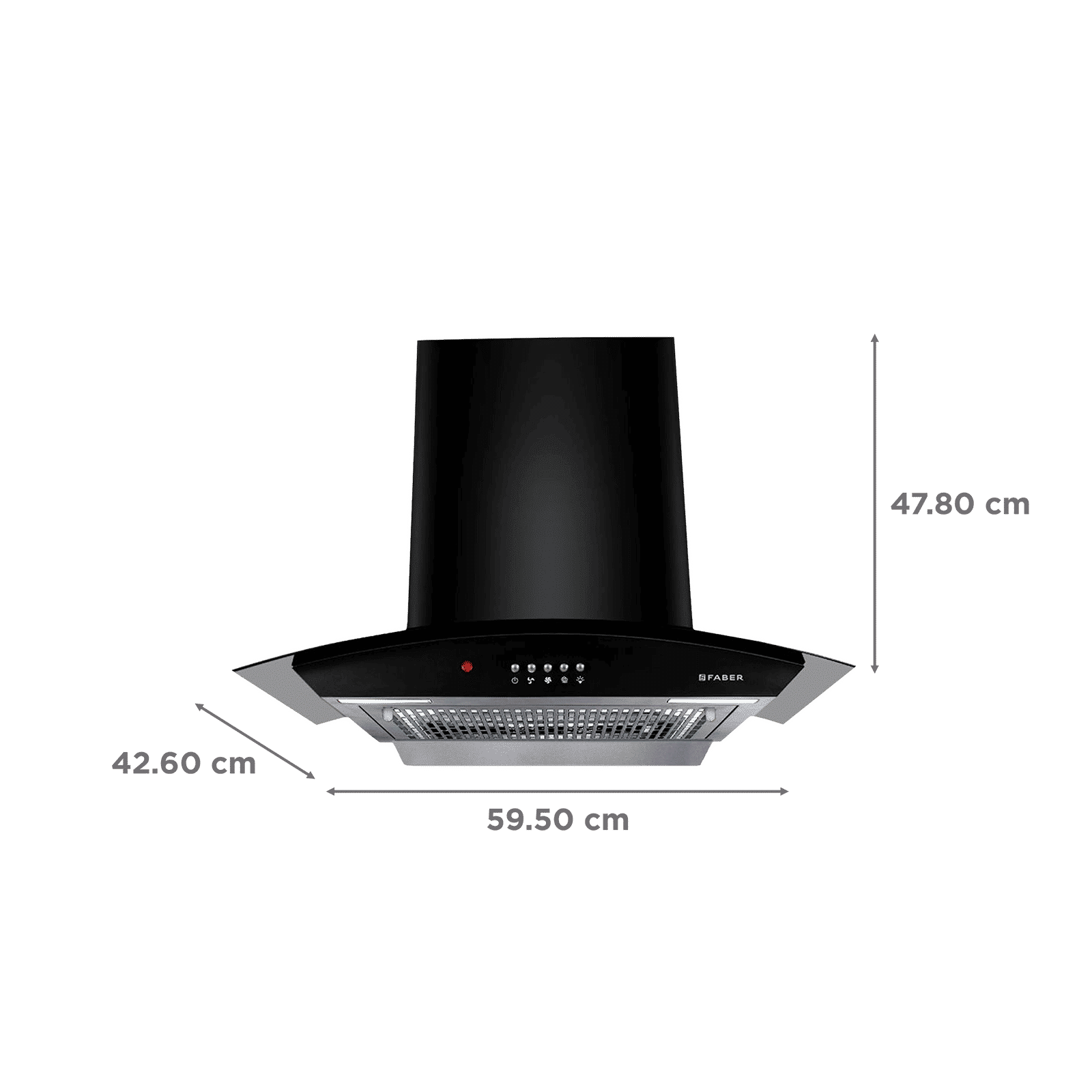 FABER ACE PRO HC PB BK 60cm 1100m3/hr Ducted Auto Clean Wall Mounted Chimney with Push Button Control (Black)_2
