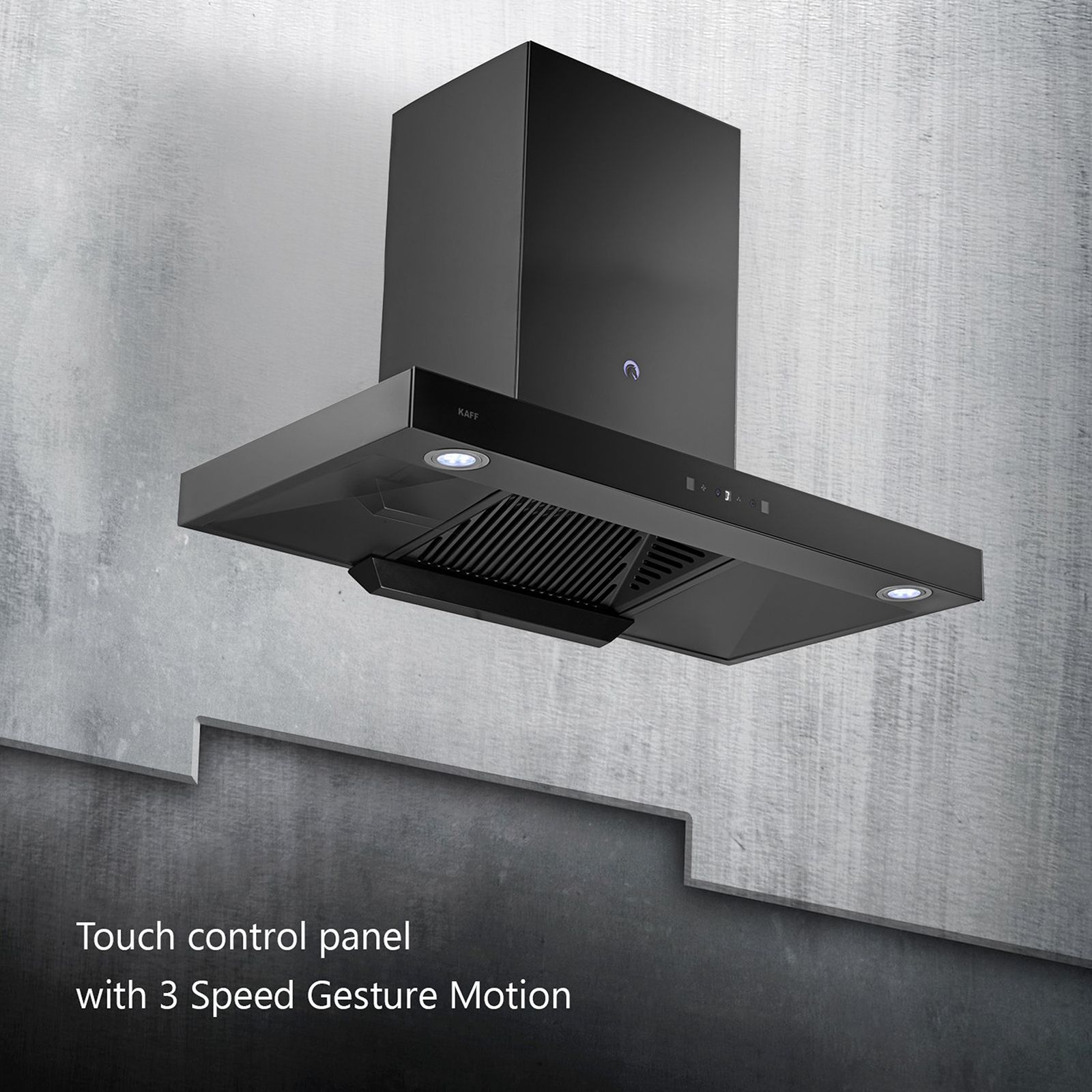 KAFF ELECTRA DHC BL 90cm 1180m3/hr Ducted Auto Clean Wall Mounted Chimney with Touch Control Panel (Black)_15