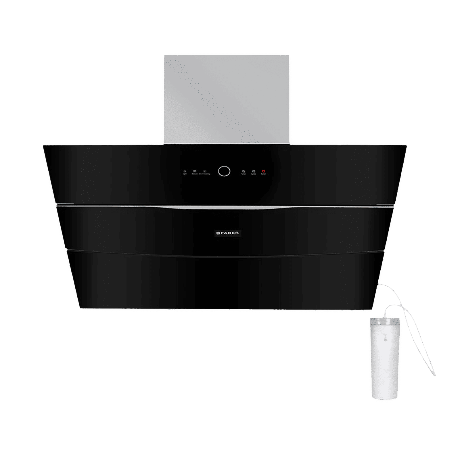 FABER BOLT FL SW SC BK N 90cm 1500m3/hr Ductless Auto Clean Wall Mounted Chimney with Touch Control Panel (Black)_1