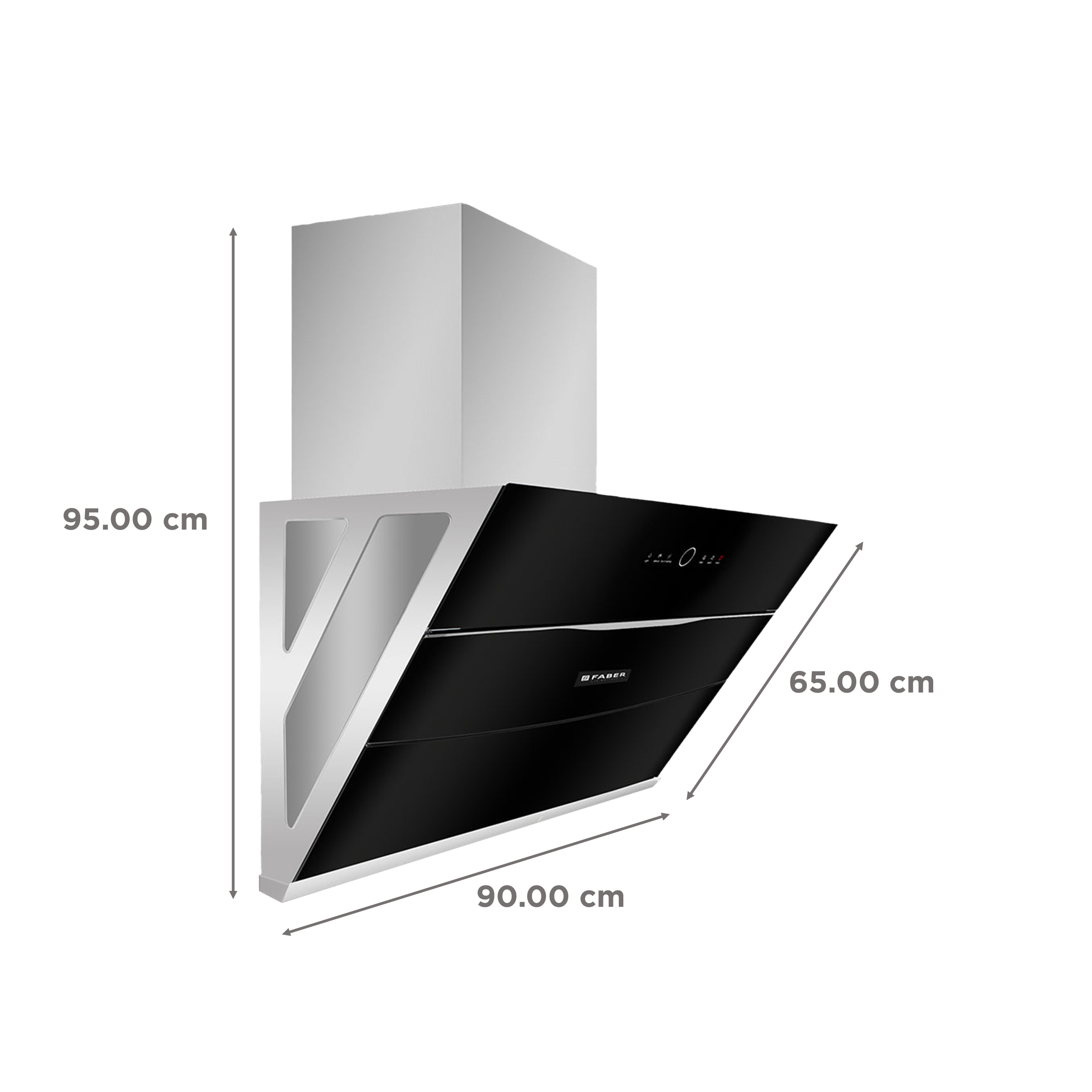 FABER BOLT FL SW SC BK N 90cm 1500m3/hr Ductless Auto Clean Wall Mounted Chimney with Touch Control Panel (Black)_2