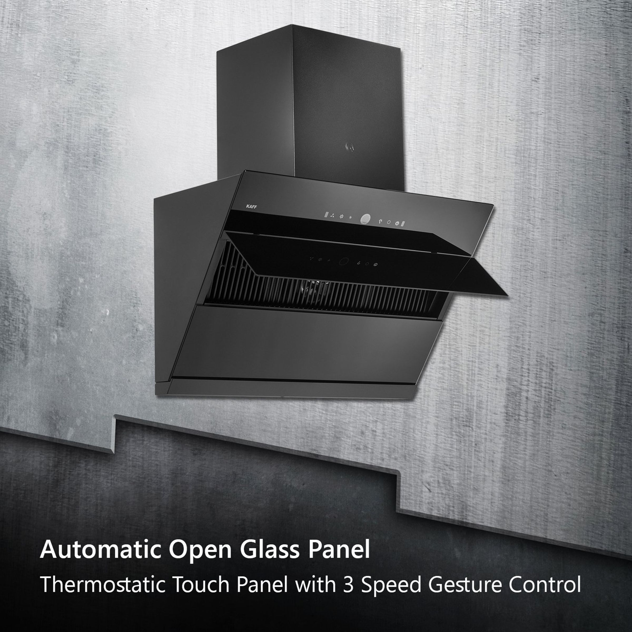 KAFF ALBURY LX DHC 75cm 1280m3/hr Ducted Wall Mounted Chimney with Touch Control Panel (Black)_10