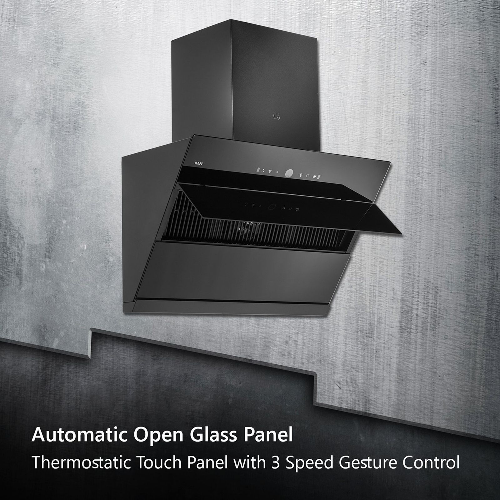 KAFF ALBURY LX DHC 75cm 1280m3/hr Ducted Wall Mounted Chimney with Touch Control Panel (Black)_15