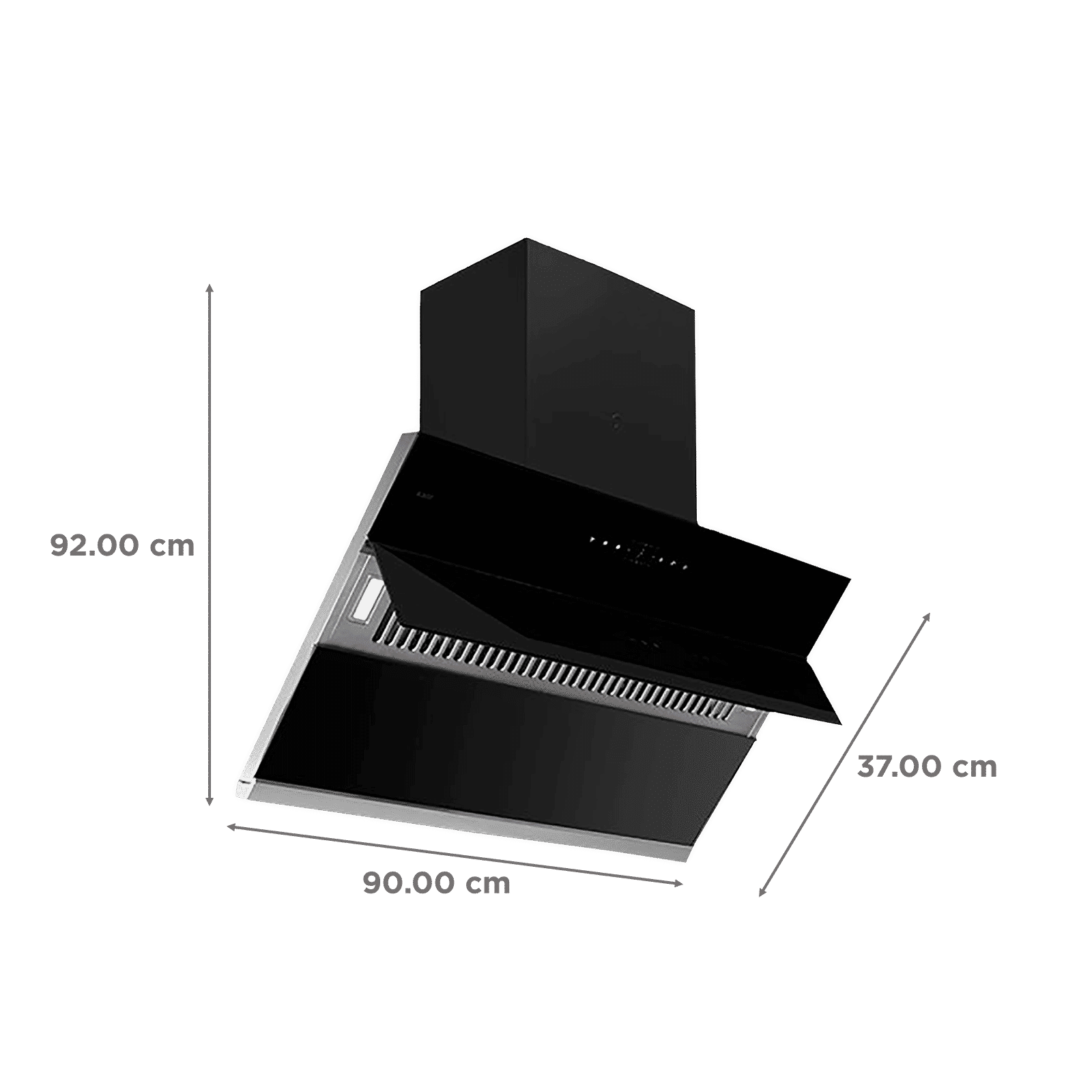 KAFF ALBURY DHC 90cm 1420m3/hr Ducted Auto Clean Wall Mounted Chimney with Touch Control Panel (Black)_2