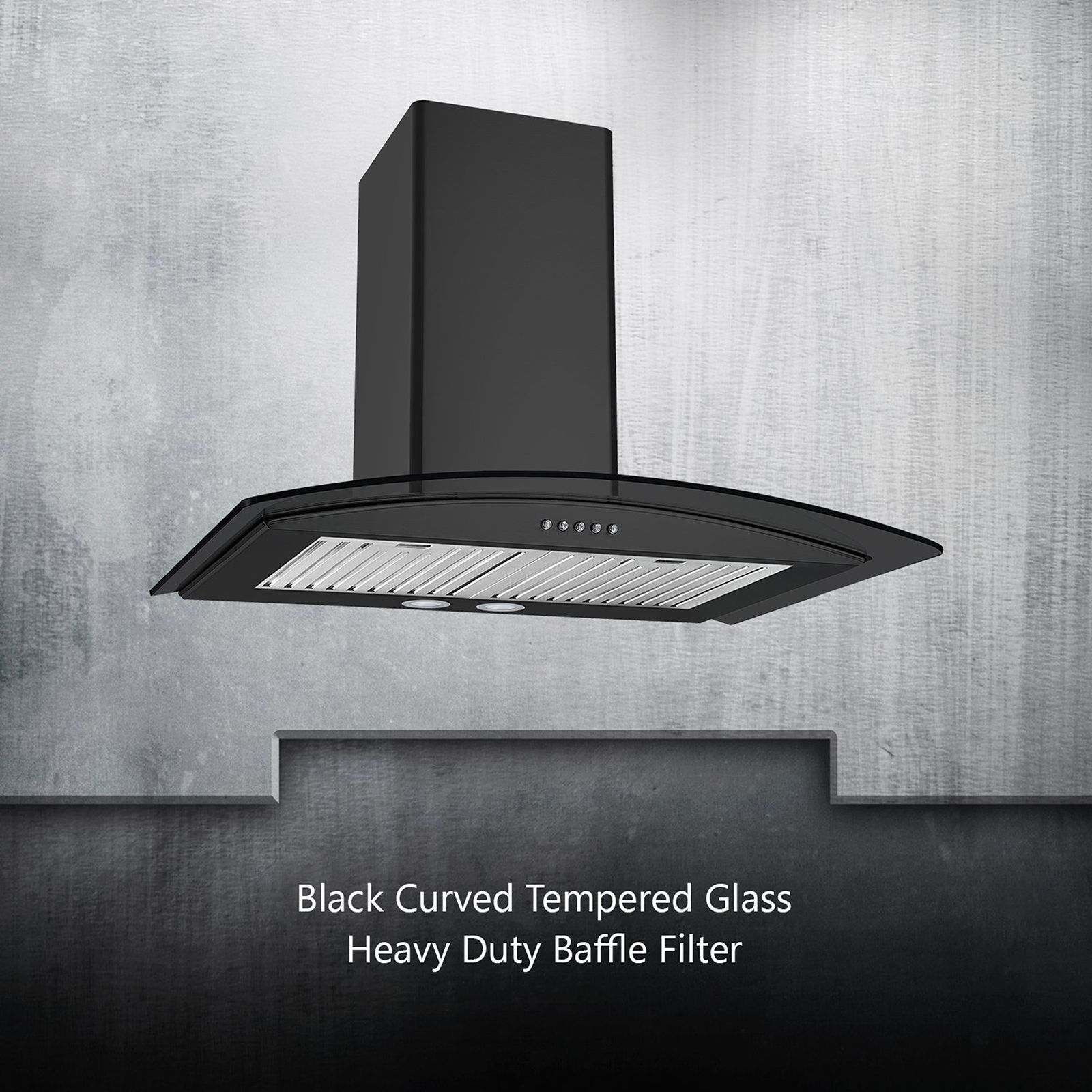 KAFF FLO LX BF 60cm 1000m3/hr Ducted Wall Mounted Chimney with Soft Push Button Control (Black) KAFF FLO LX BF 60cm 1000m3/hr Ducted Wall Mounted Chimney with Soft Push Button Control (Black)_12