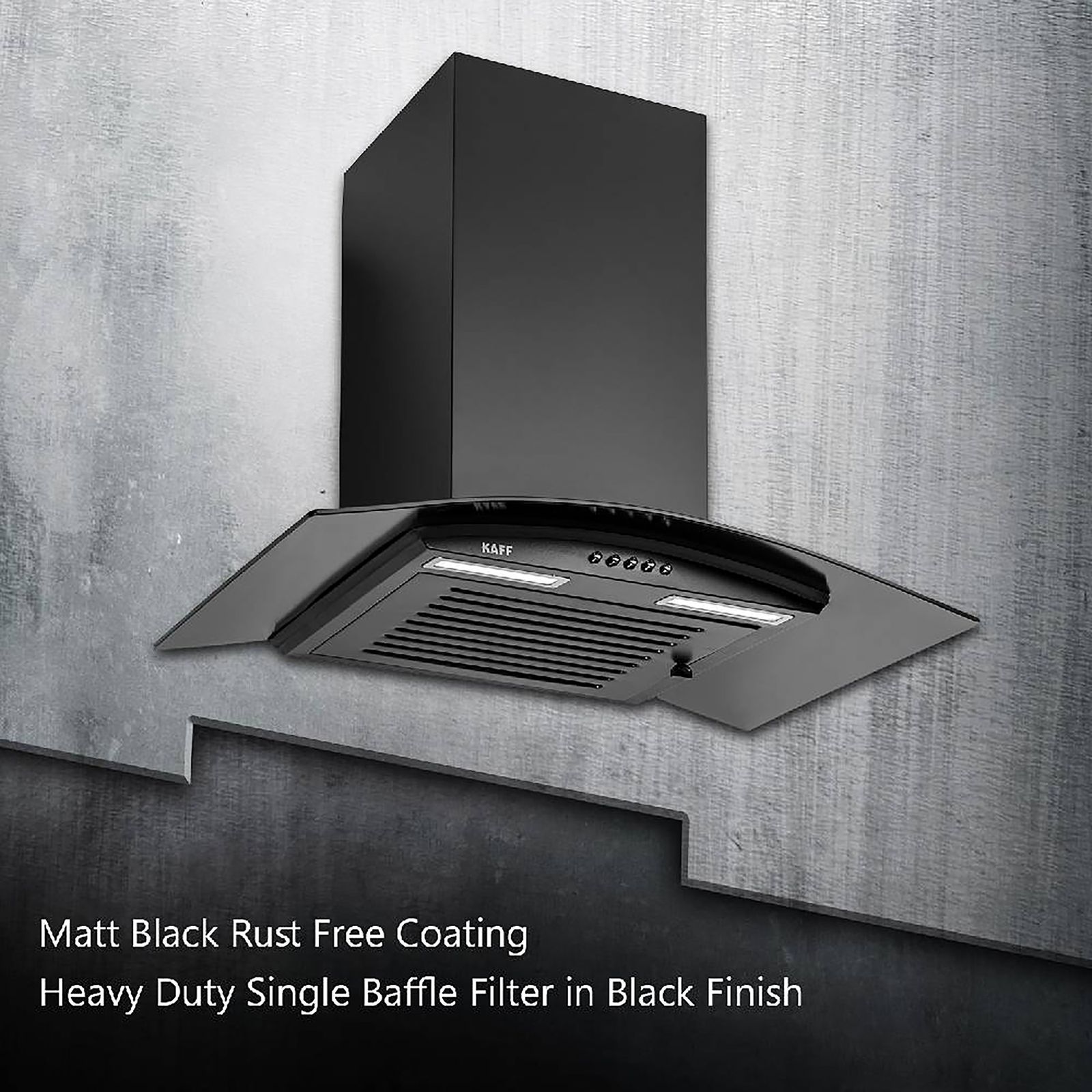 KAFF MAX BF 60cm 1000m3/hr Ducted Auto Clean Wall Mounted Chimney with Soft Push Control (Black) KAFF MAX BF 60cm 1000m3/hr Ducted Auto Clean Wall Mounted Chimney with Soft Push Control (Black)_8