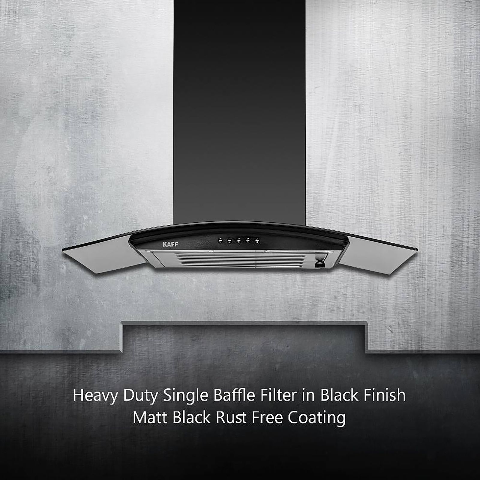 KAFF MAX BF 60cm 1000m3/hr Ducted Auto Clean Wall Mounted Chimney with Soft Push Control (Black) KAFF MAX BF 60cm 1000m3/hr Ducted Auto Clean Wall Mounted Chimney with Soft Push Control (Black)_10