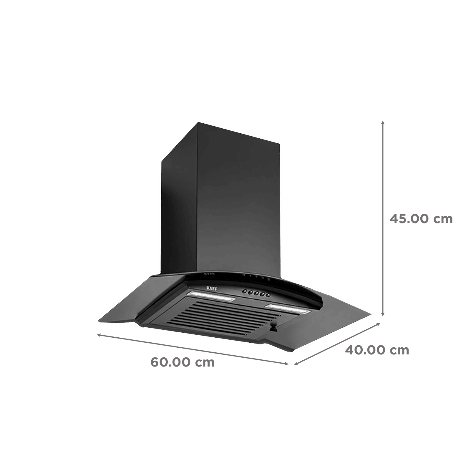 KAFF MAX BF 60cm 1000m3/hr Ducted Auto Clean Wall Mounted Chimney with Soft Push Control (Black) KAFF MAX BF 60cm 1000m3/hr Ducted Auto Clean Wall Mounted Chimney with Soft Push Control (Black)_2