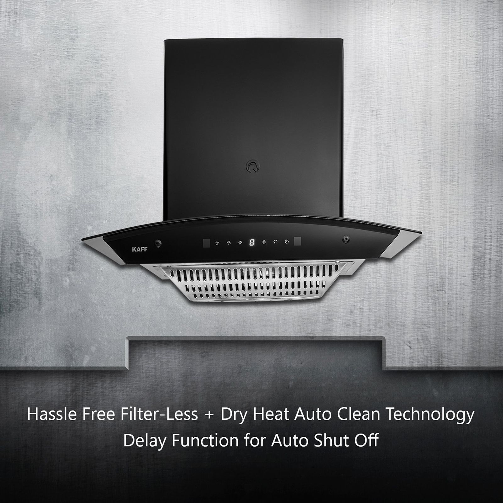 KAFF TANNIC DHC 60cm 1080m3/hr Ducted Auto Clean Wall Mounted Chimney with Touch Control Panel (Black)_14