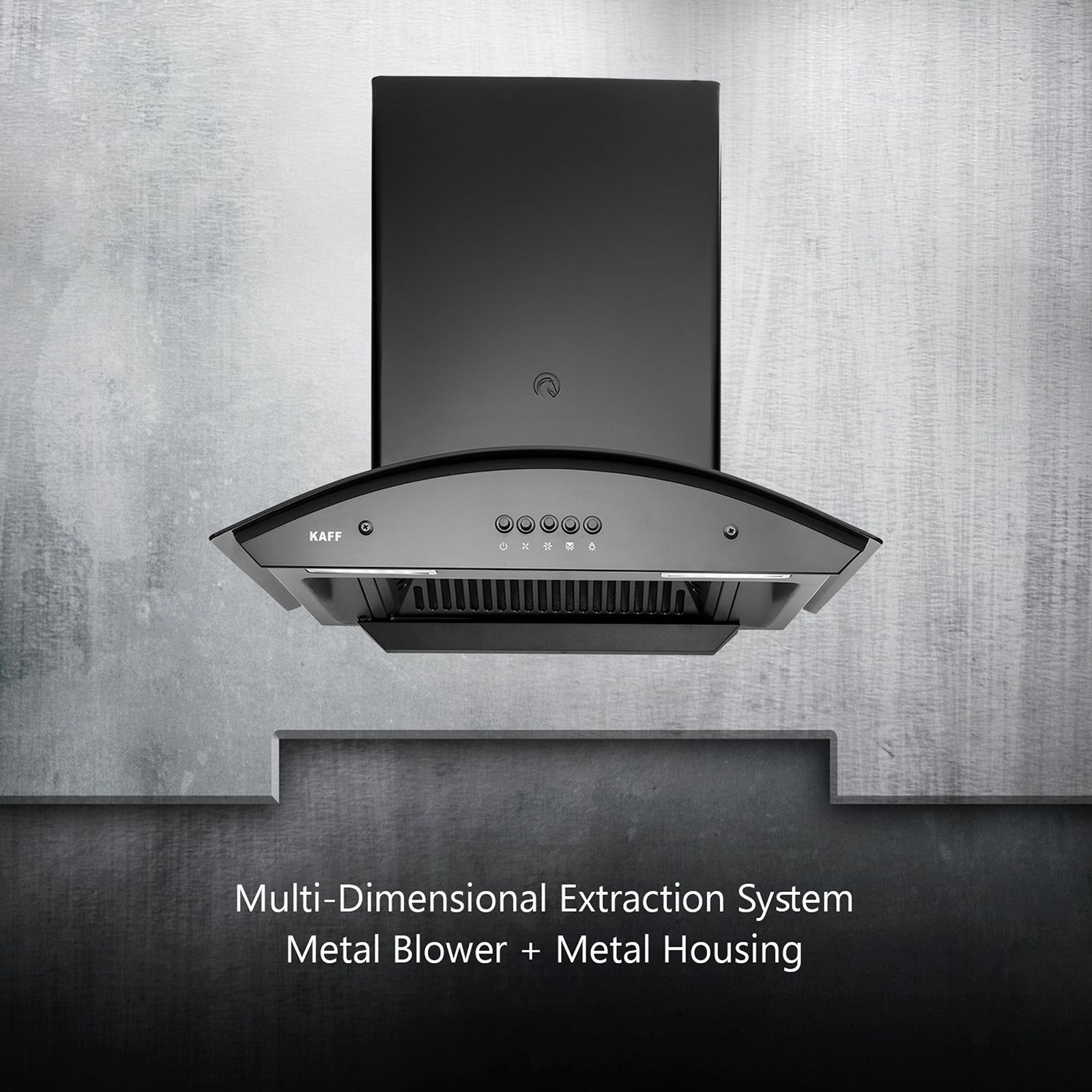 KAFF MARINA DHC 60cm 1080m3/hr Ducted Auto Clean Wall Mounted Chimney with Soft Push Control (Black)_13