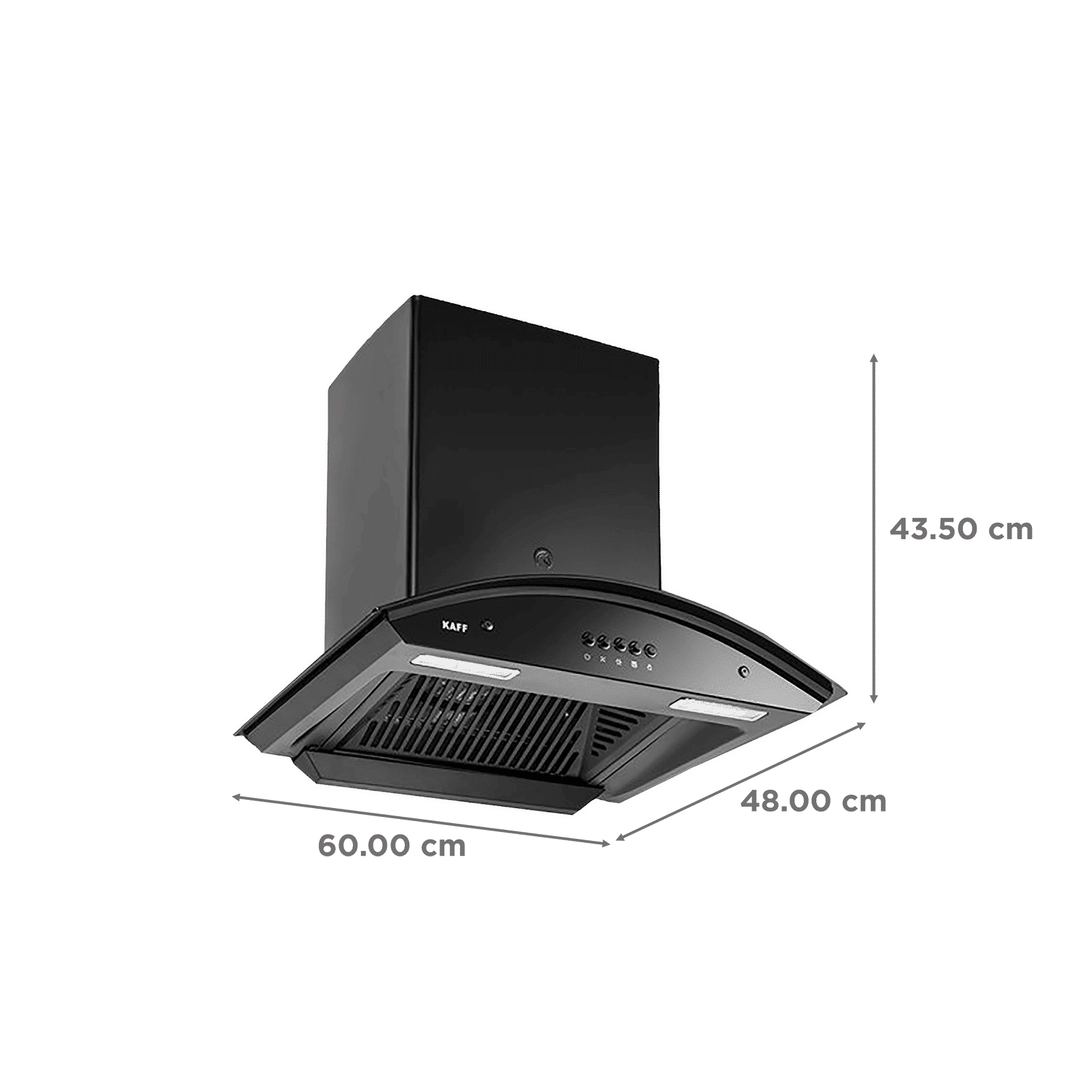 KAFF MARINA DHC 60cm 1080m3/hr Ducted Auto Clean Wall Mounted Chimney with Soft Push Control (Black)_2