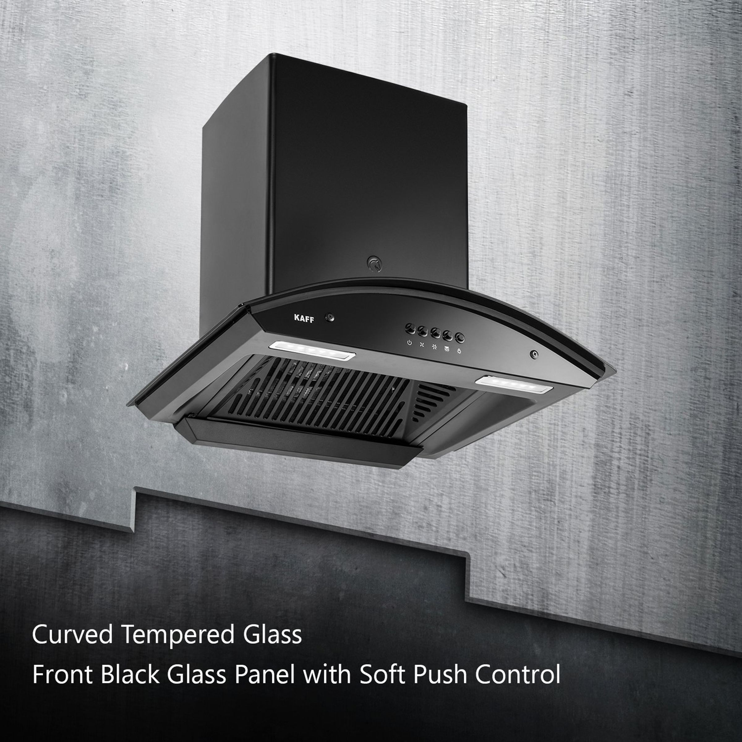 KAFF MARINA DHC 60cm 1080m3/hr Ducted Auto Clean Wall Mounted Chimney with Soft Push Control (Black)_7