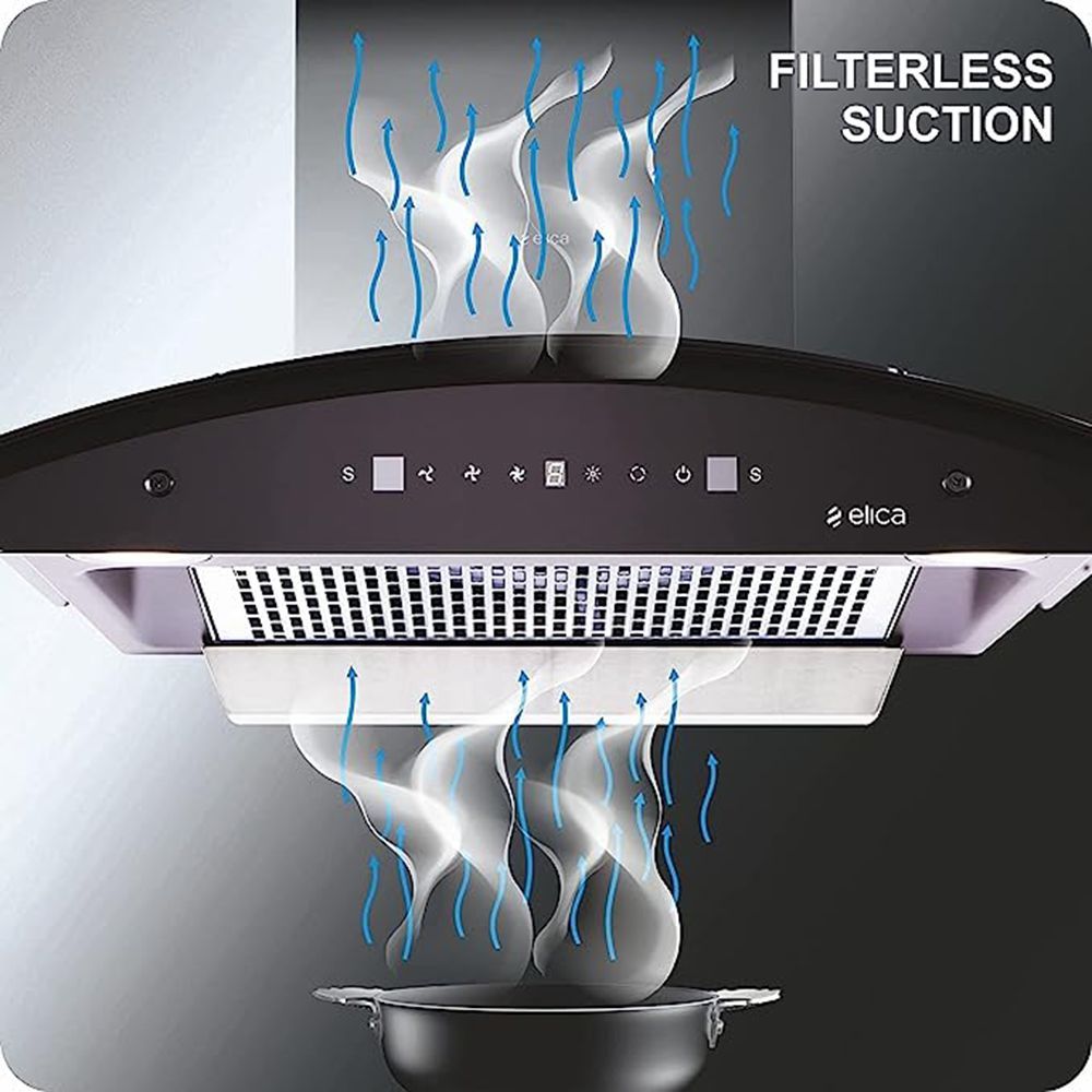 elica FLCG 600 HAC LTW MS NERO 60cm 1350m3/hr Ducted Auto Clean Wall Mounted Chimney with Touch Control Panel (Black)_6