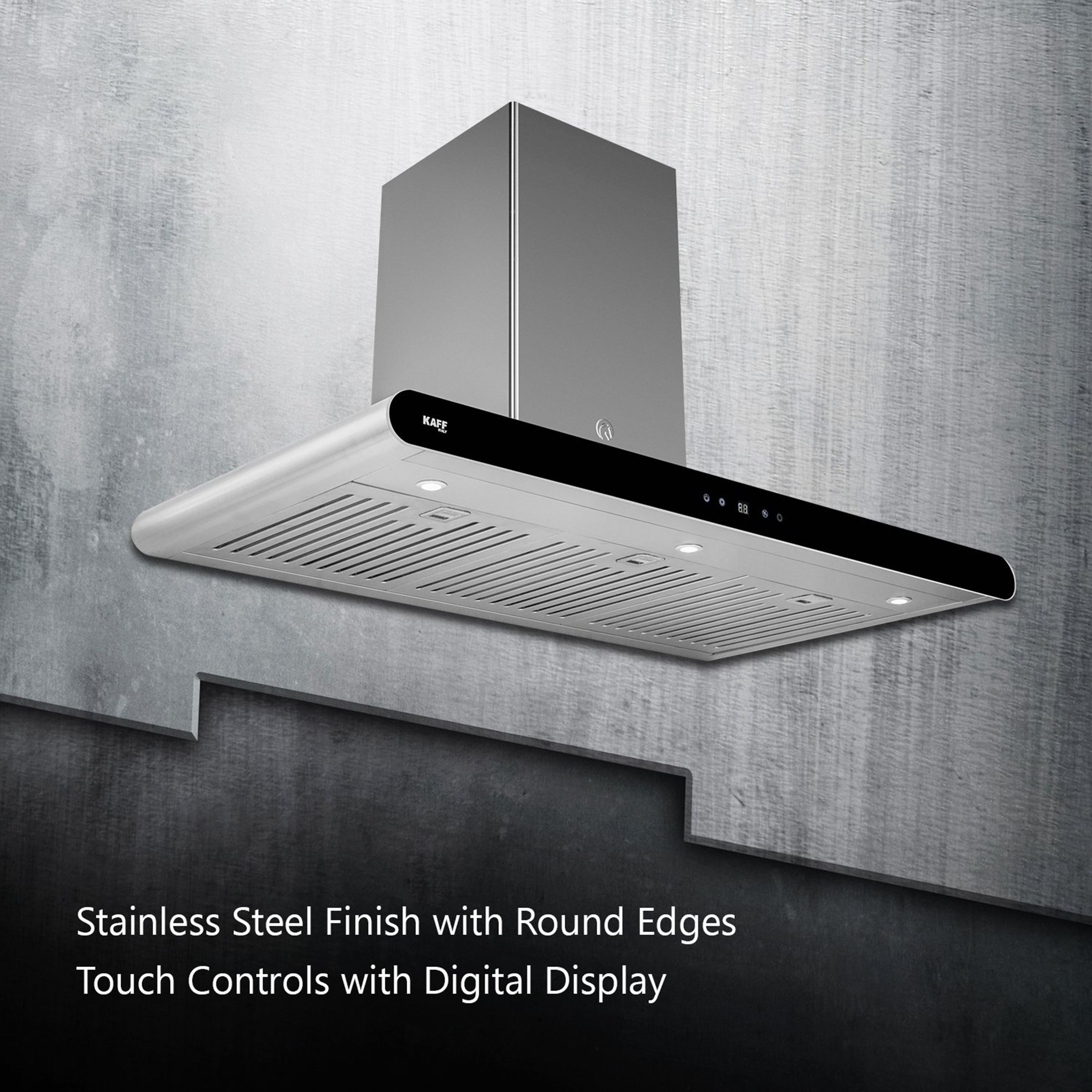 KAFF CANARY DHC BF 90cm 1200m3/hr Ducted Auto Clean Wall Mounted Chimney with Touch Control Panel (Steel)_5