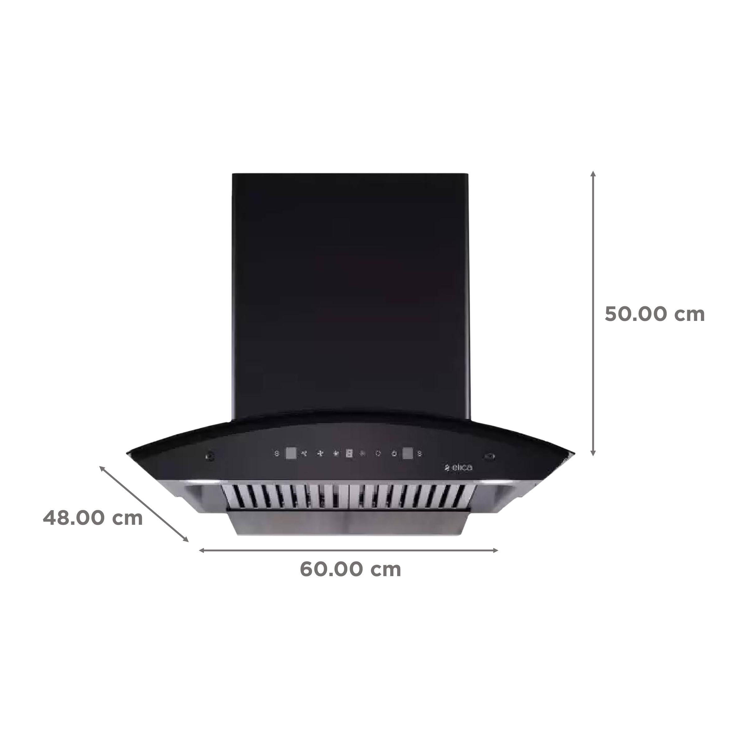 elica BFCG 600 HAC LTW MS NERO 60cm 1350m3/hr Ducted Auto Clean Wall Mounted Chimney with Touch Control Panel (Black)_2