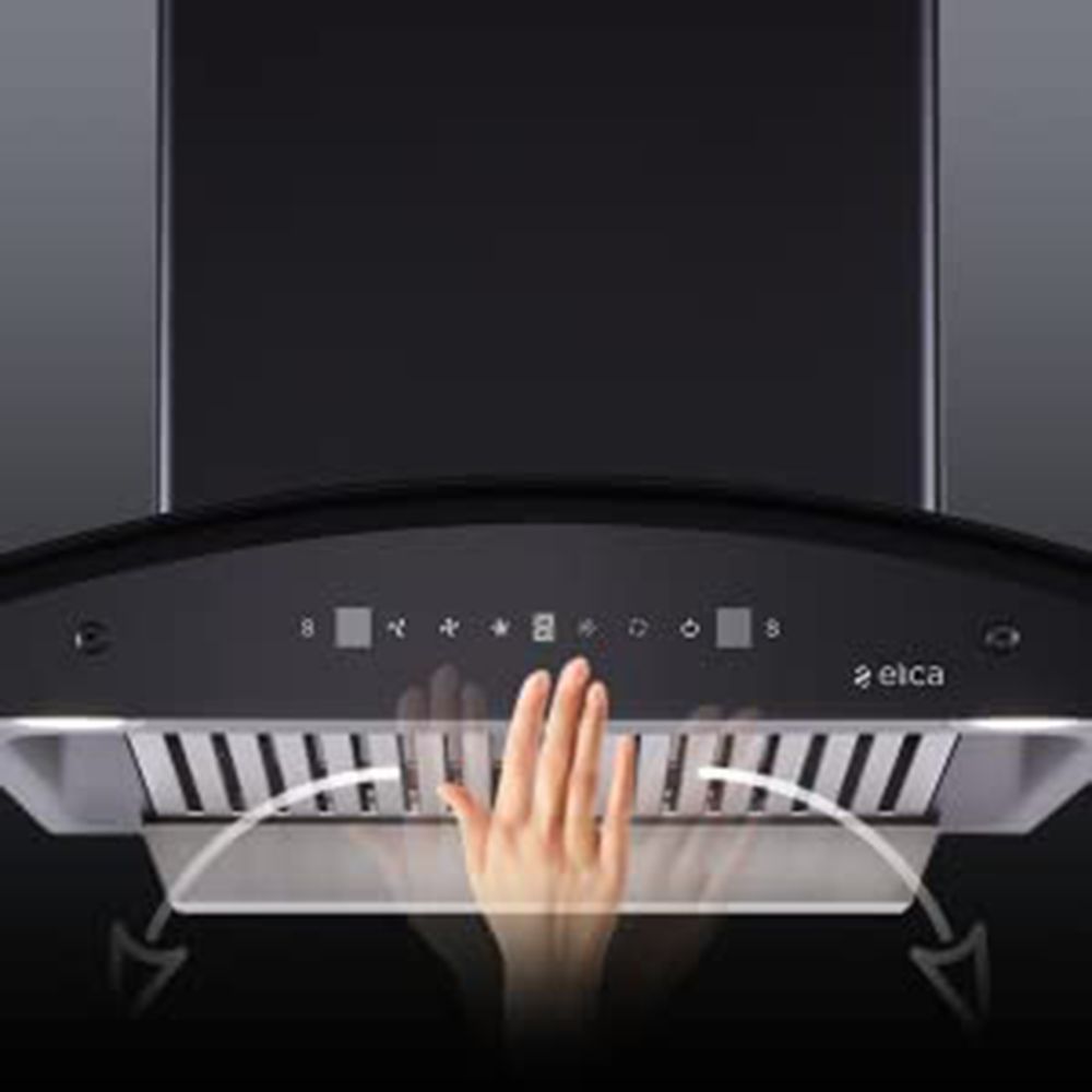 elica BFCG 900 HAC LTW MS NERO 90cm 1350m3/hr Ducted Auto Clean Wall Mounted Chimney with Touch Control Panel (Black)_7