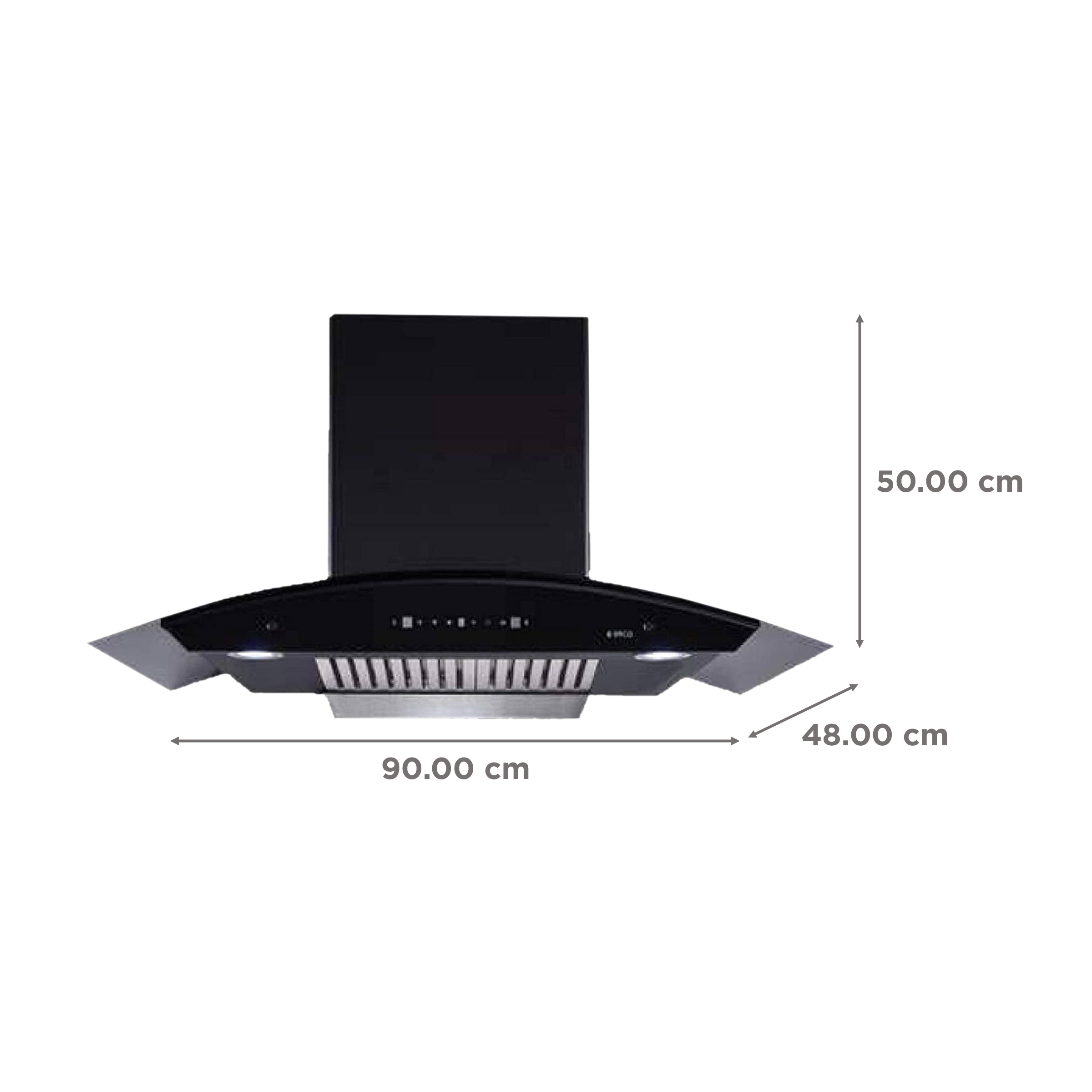 elica BFCG 900 HAC LTW MS NERO 90cm 1350m3/hr Ducted Auto Clean Wall Mounted Chimney with Touch Control Panel (Black)_2