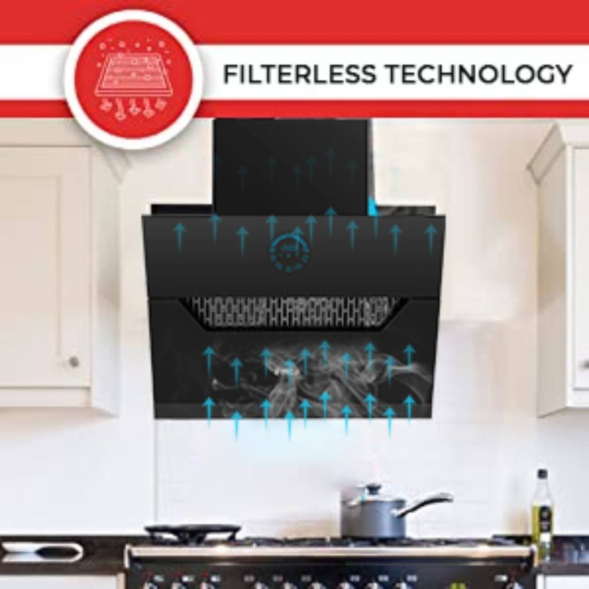 elica EFL 107 HAC LTW VMS 60 60cm 1350m3/hr Ducted Auto Clean Wall Mounted Chimney with Touch Control Panel (Black)_7