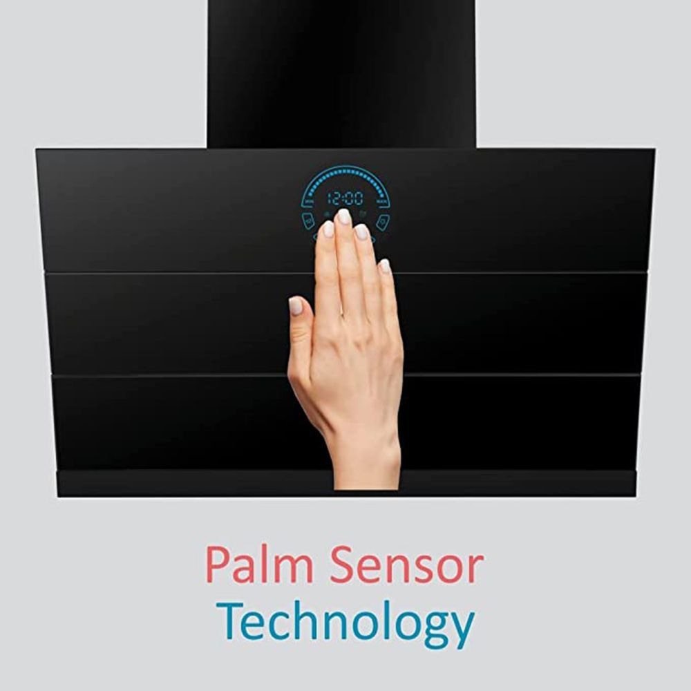 elica EFL 108 HAC LTW VMS 60 60cm 1350m3/hr Ducted Auto Clean Wall Mounted Chimney with Touch Control Panel (Black)_6