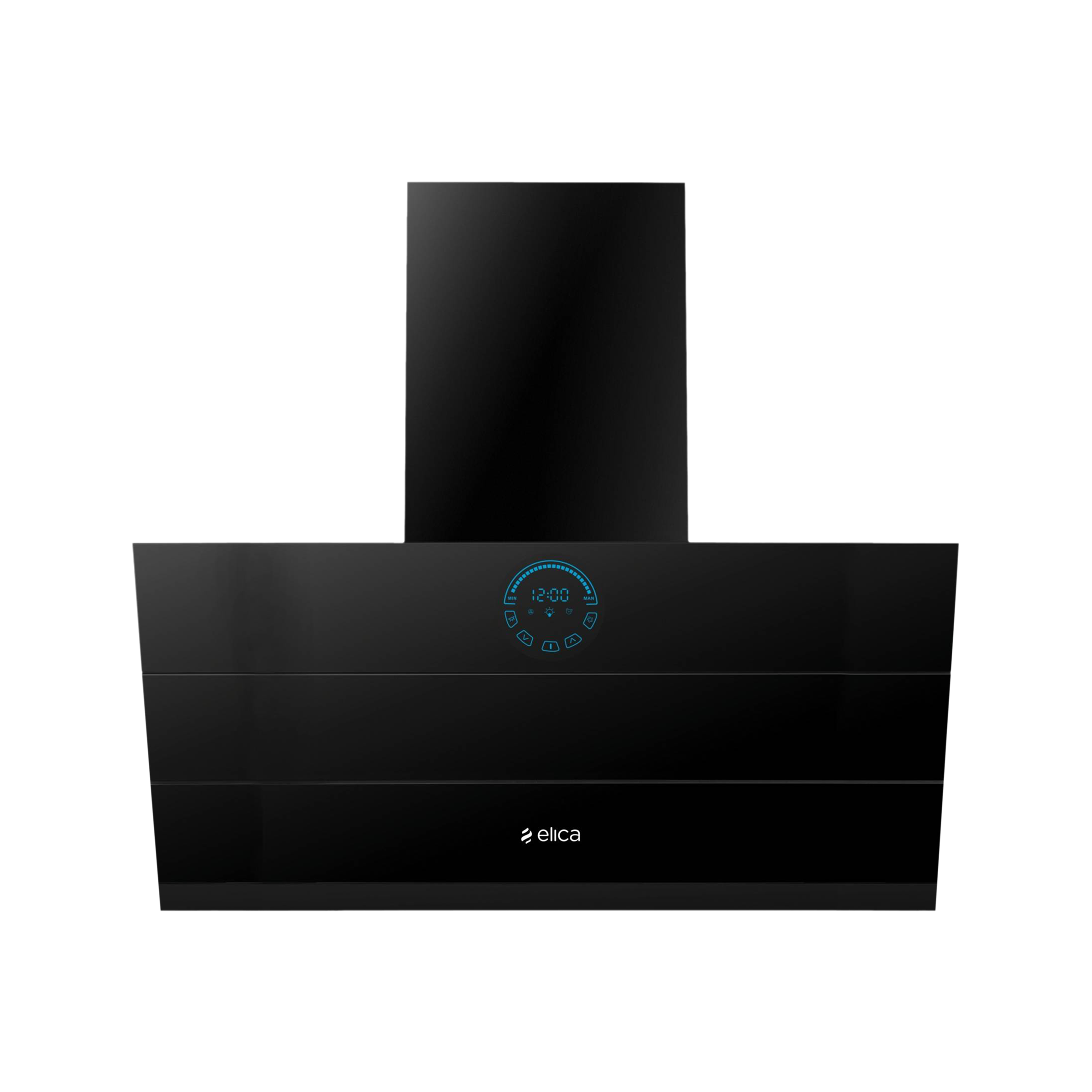 elica EFL 108 HAC LTW VMS 90 90cm 1350m3/hr Ducted Auto Clean Wall Mounted Chimney with Touch Control Panel (Black)_1