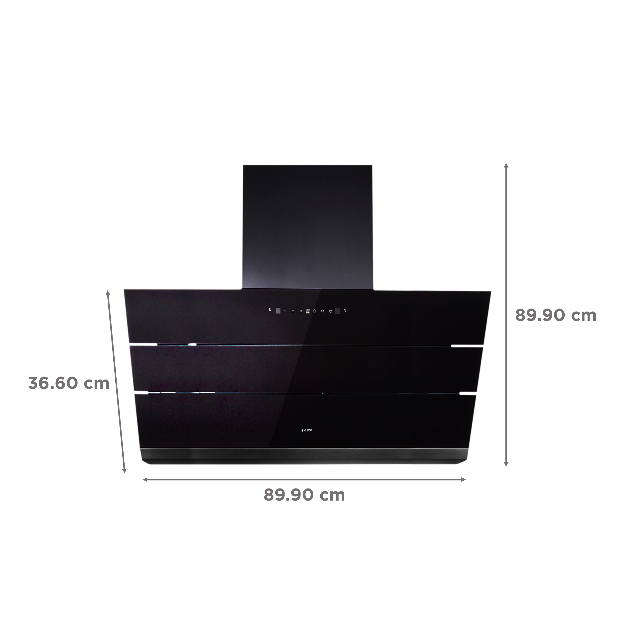 elica EFL S 901 ULTRA HAC LTW VMS 90cm 1500m3/hr Ductless Auto Clean Wall Mounted Chimney with Touch Control Panel (Black)_2