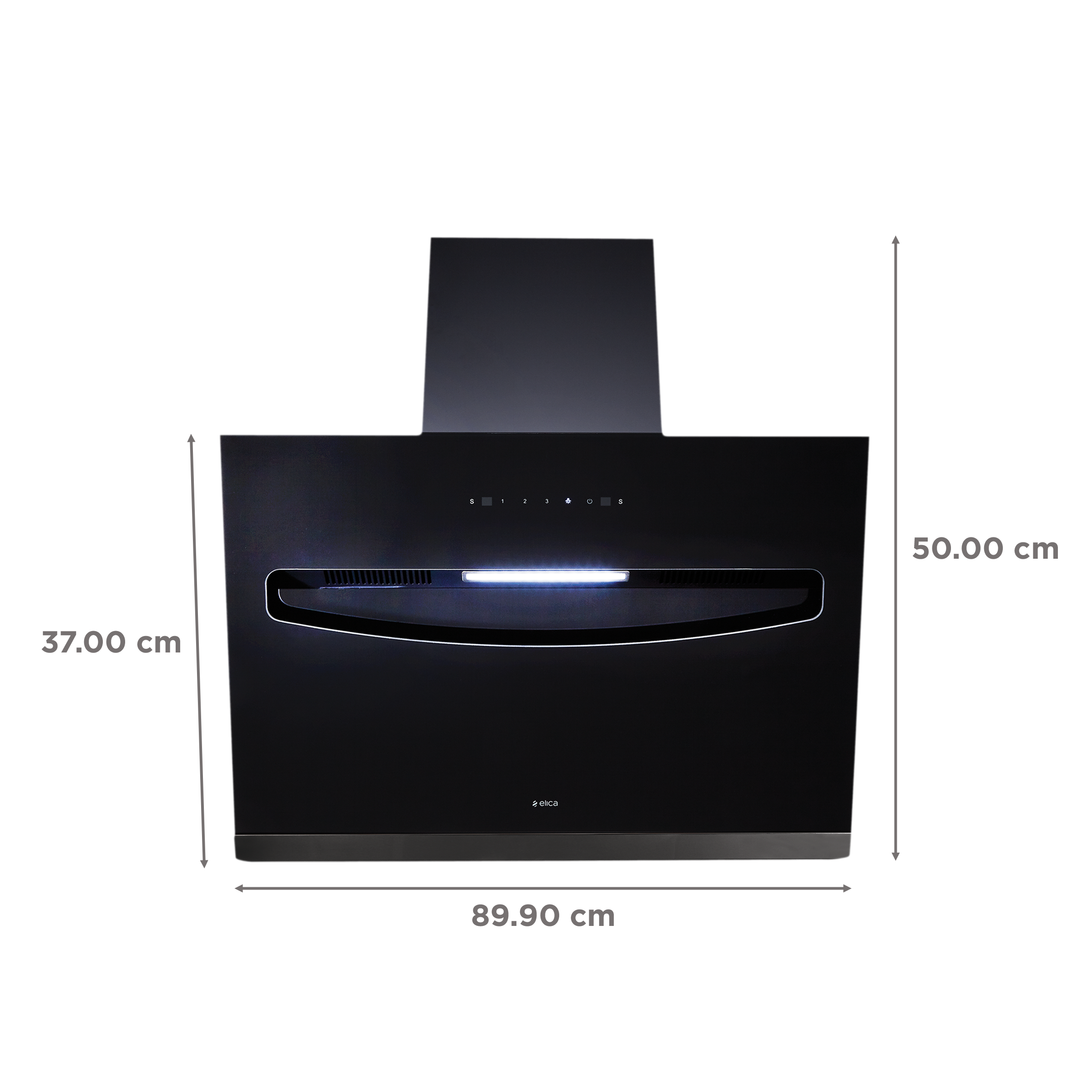 elica EFL S 907 BLDC HAC LTW VMS 90cm 1400m3/hr Ducted Auto Clean Wall Mounted Chimney with Touch Control Panel (Black)_2