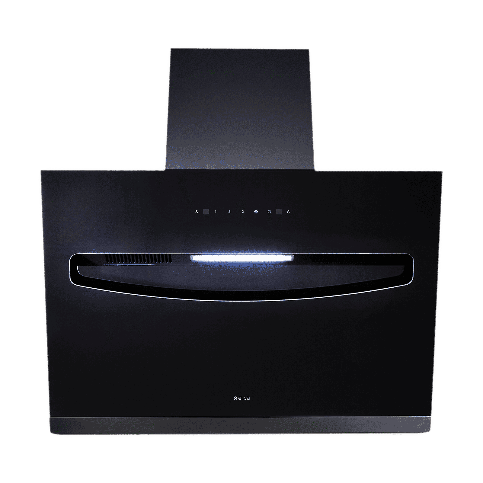 elica EFL S 907 HAC LTW VMS 90cm 1200m3/hr Ducted Auto Clean Wall Mounted Chimney with Touch Control Panel (Black)_1